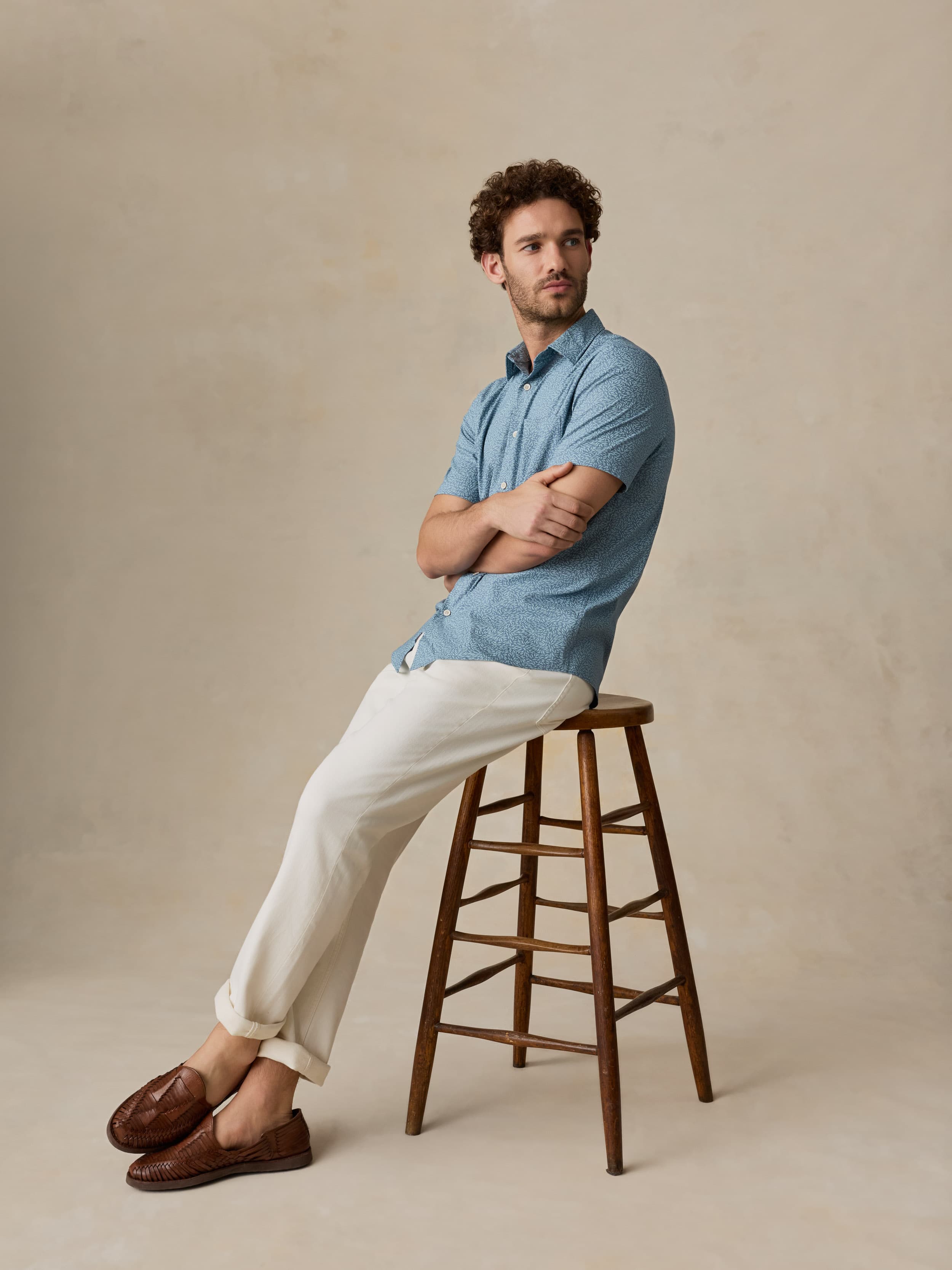 Short-Sleeve Movement™ Monterey Shirt - Teal Grove Foliage | Faherty Brand