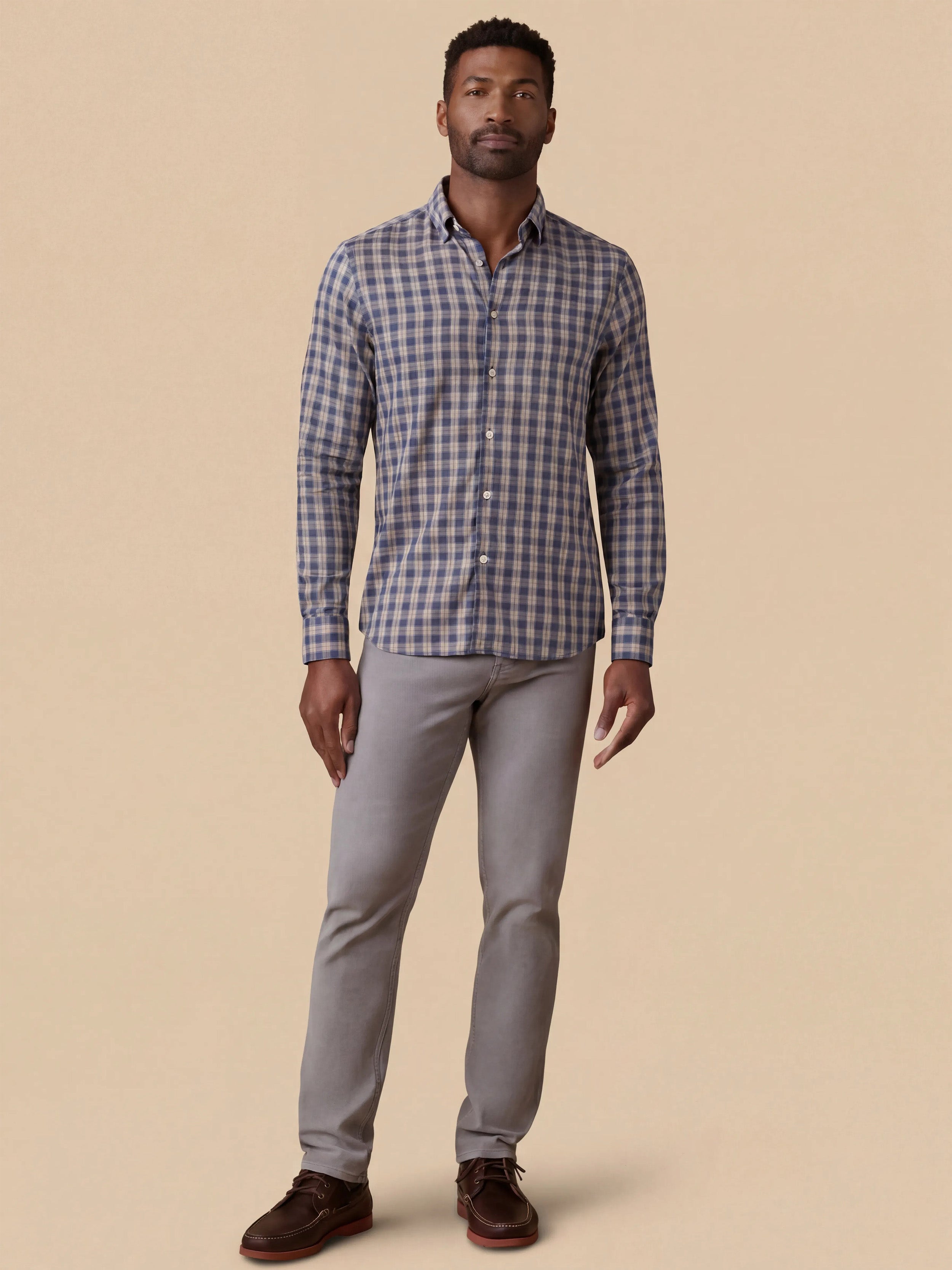 Movement™ Monterey Shirt - Navy Seas Plaid | Faherty Brand