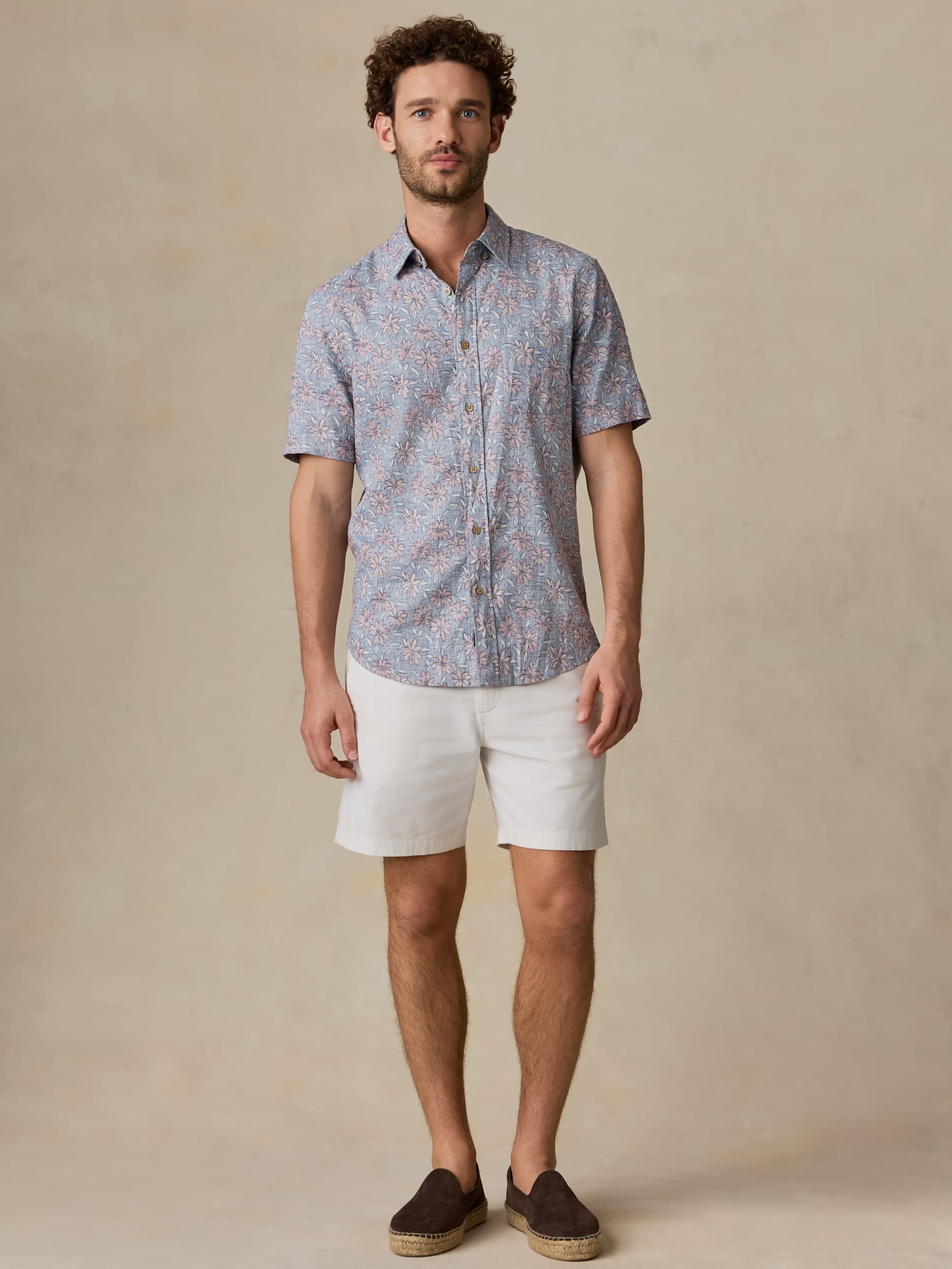 Short-Sleeve Breeze Shirt - Antique Berry Floral | Faherty Brand