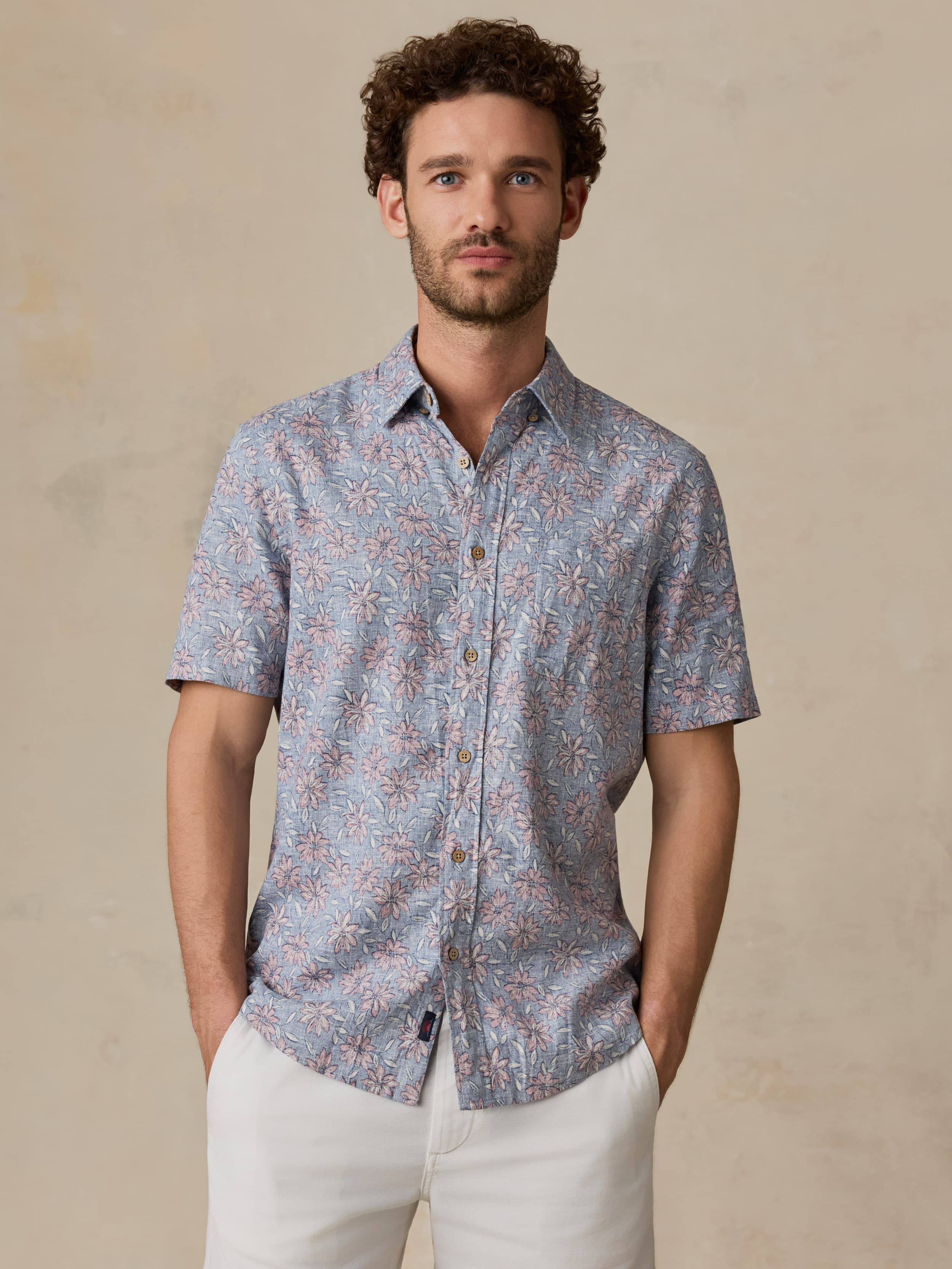 Short-Sleeve Breeze Shirt - Antique Berry Floral | Faherty Brand