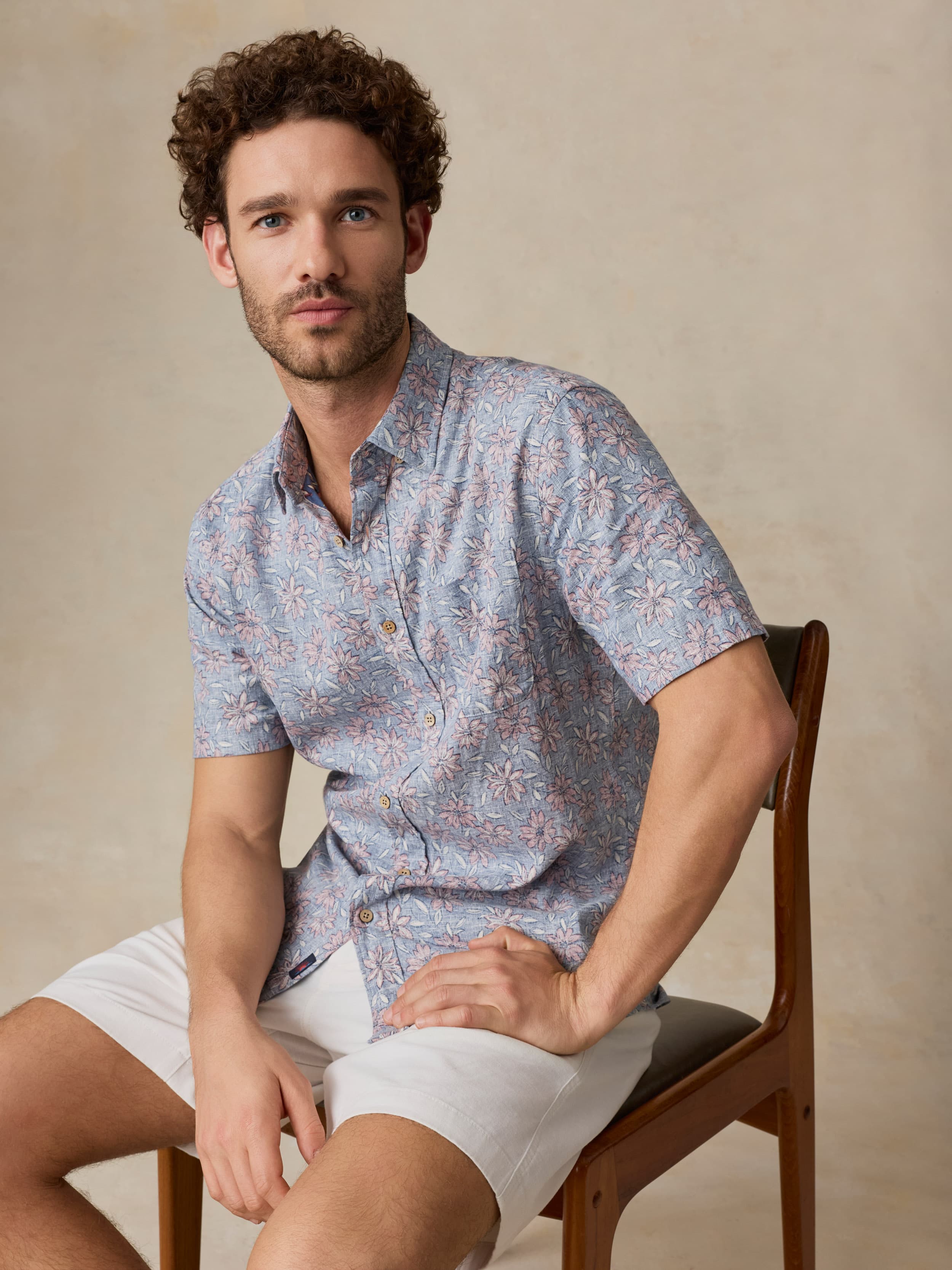 Short-Sleeve Breeze Shirt - Antique Berry Floral | Faherty Brand