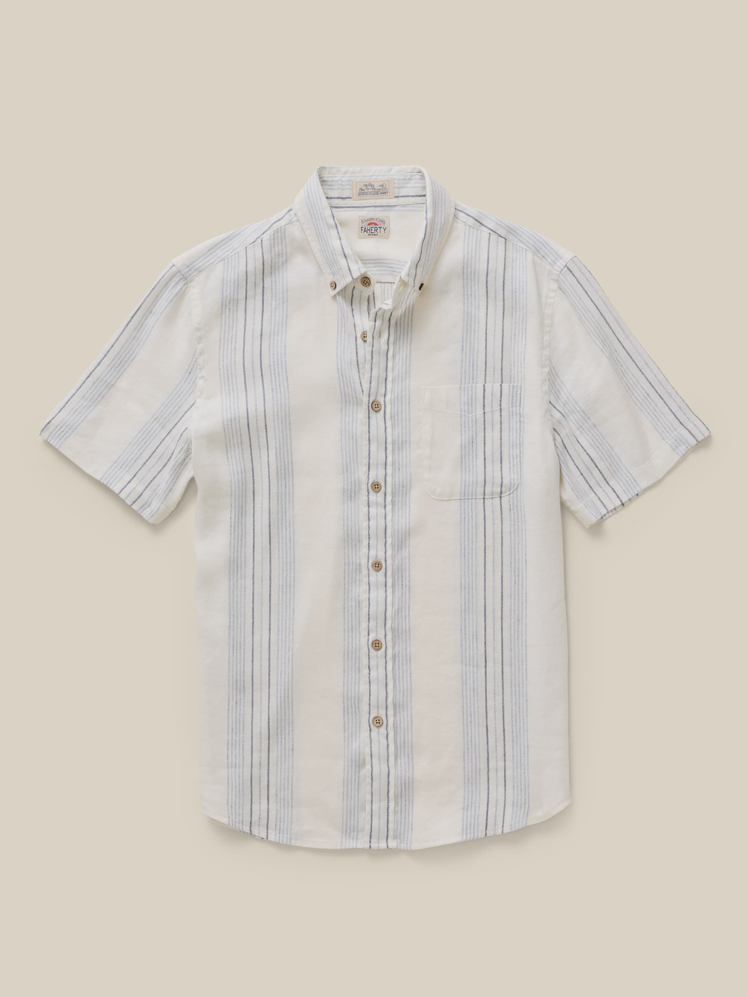 Short-Sleeve Breeze Shirt - River Shore Stripe | Faherty Brand