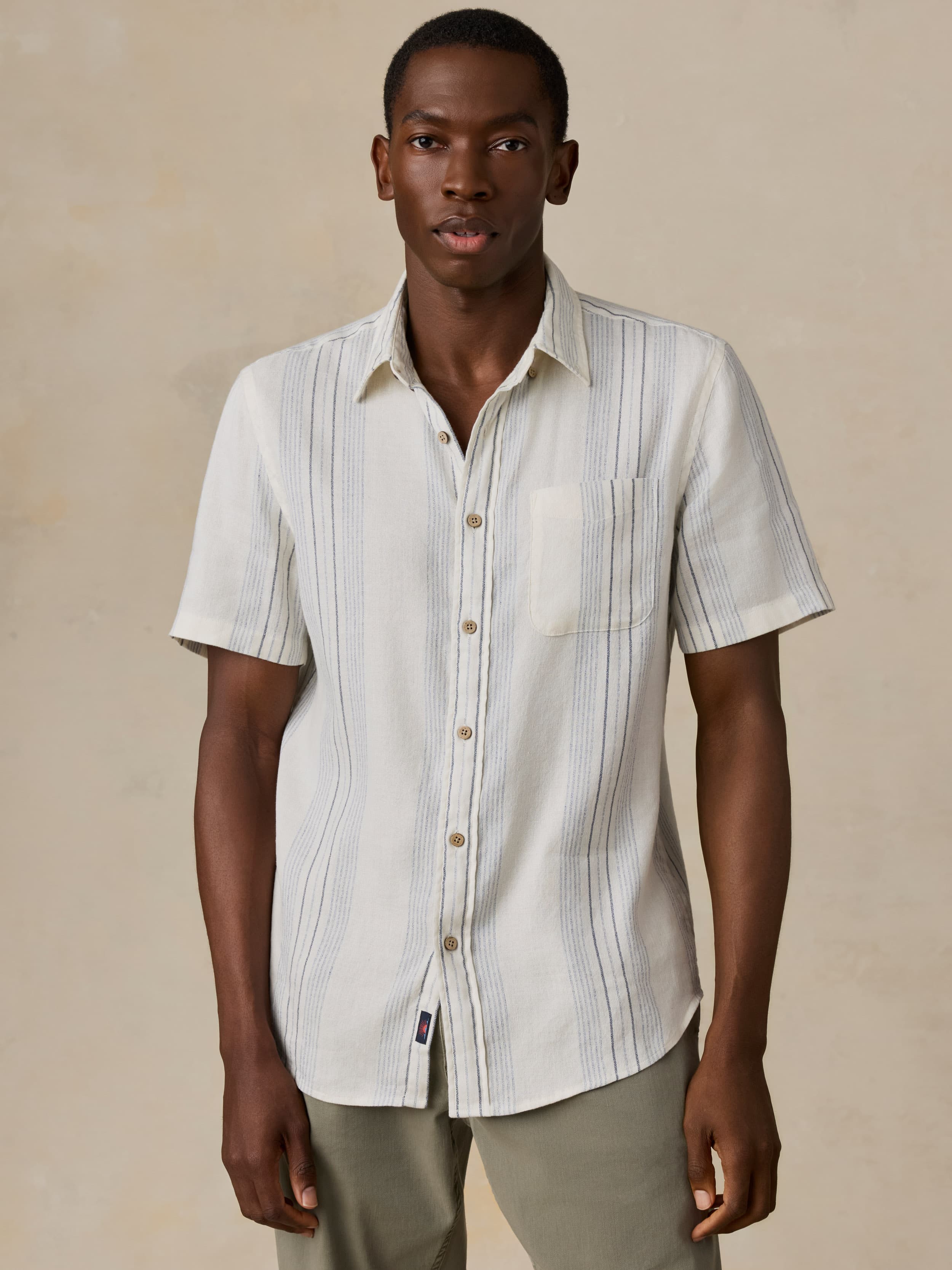 Short-Sleeve Breeze Shirt - River Shore Stripe | Faherty Brand