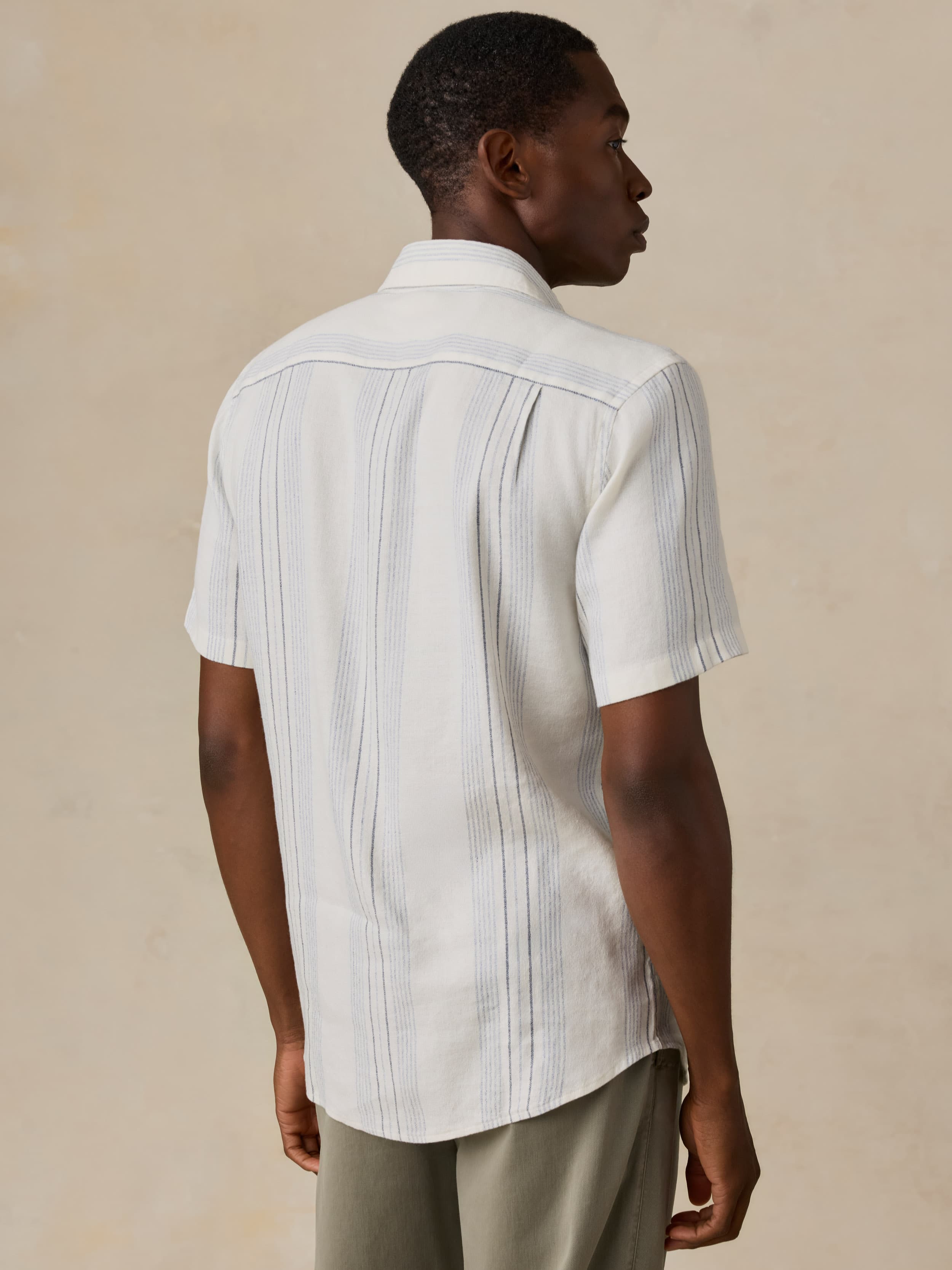Short-Sleeve Breeze Shirt - River Shore Stripe | Faherty Brand
