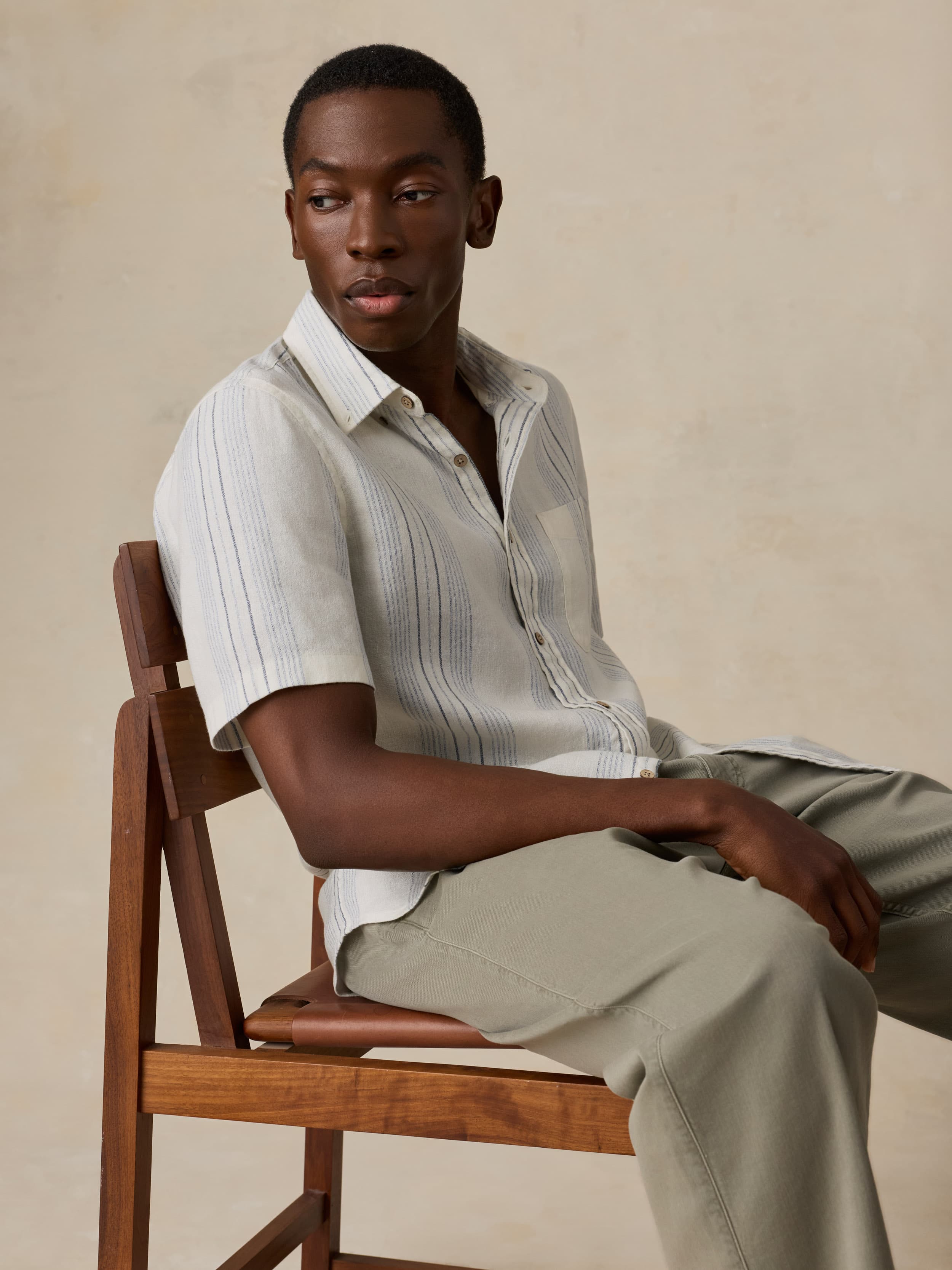 Short-Sleeve Breeze Shirt - River Shore Stripe | Faherty Brand