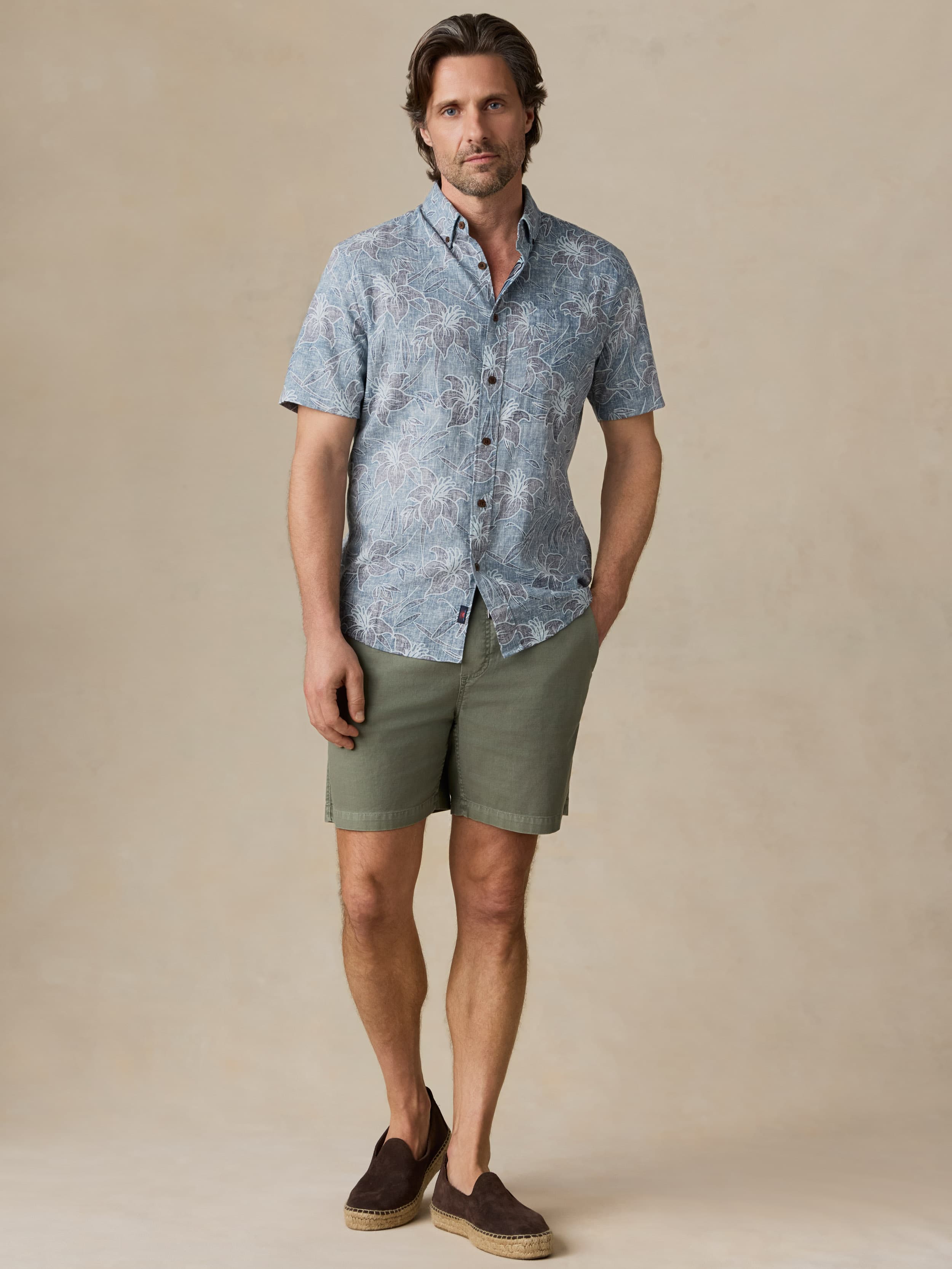 Short-Sleeve Breeze Shirt - Stormy Sea Lotus | Faherty Brand