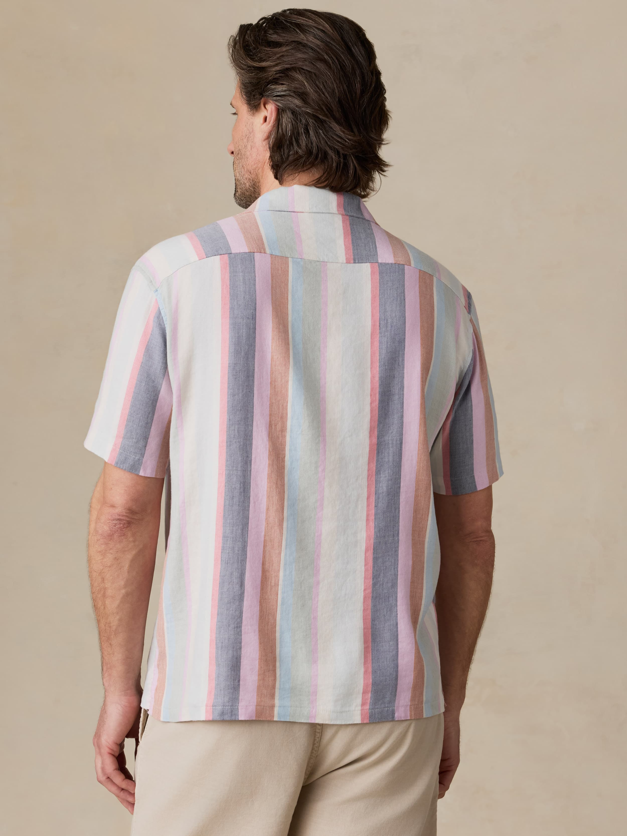 Short-Sleeve Breeze Camp Shirt - Summer Skies Stripe | Faherty Brand