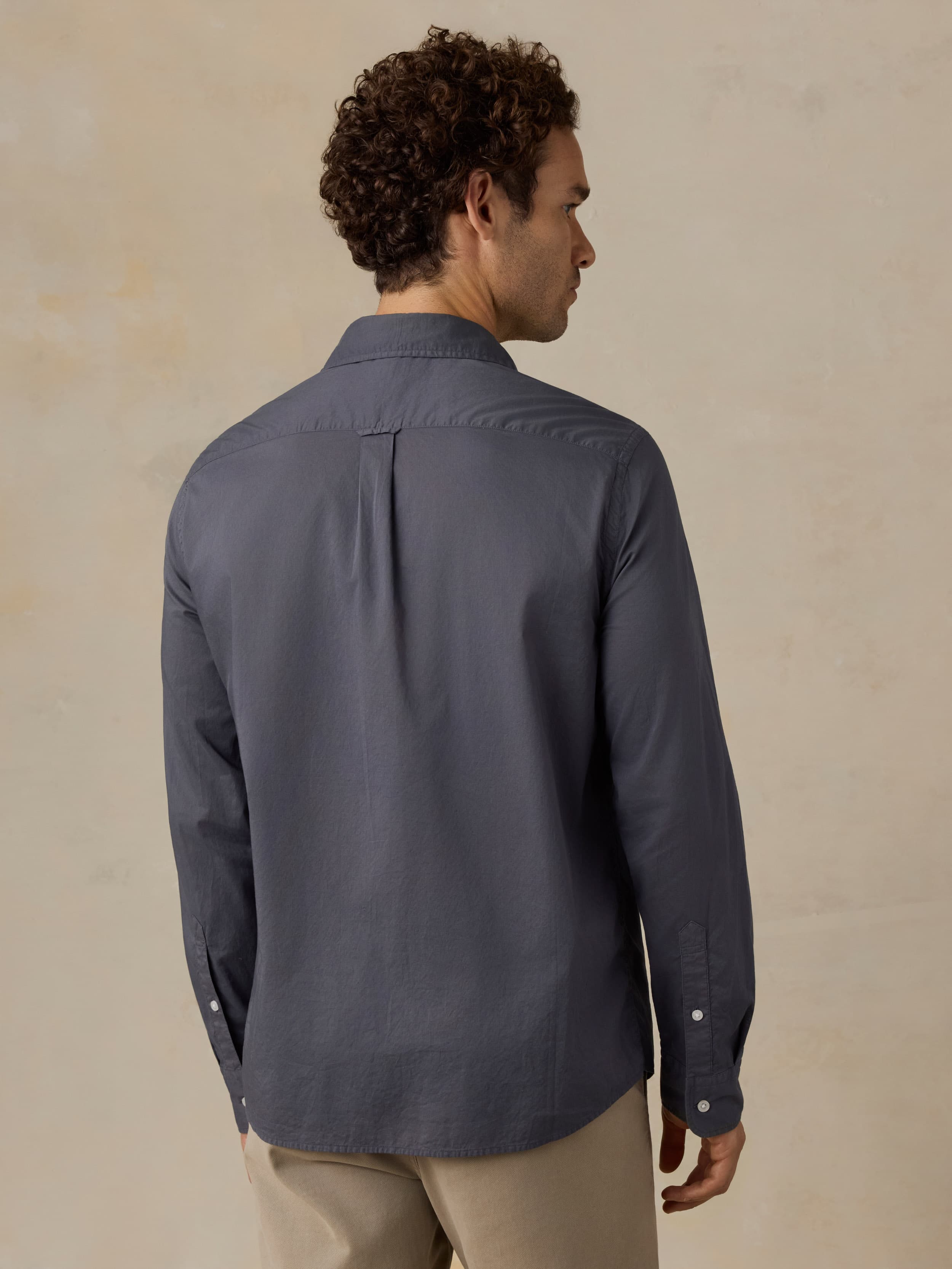 Long-Sleeve Weightless Cotton Shirt - Abyss Navy
