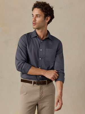 Long-Sleeve Weightless Cotton Shirt - Abyss Navy