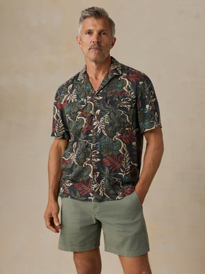 Short-Sleeve Bali Camp Shirt - Rainforest Nights