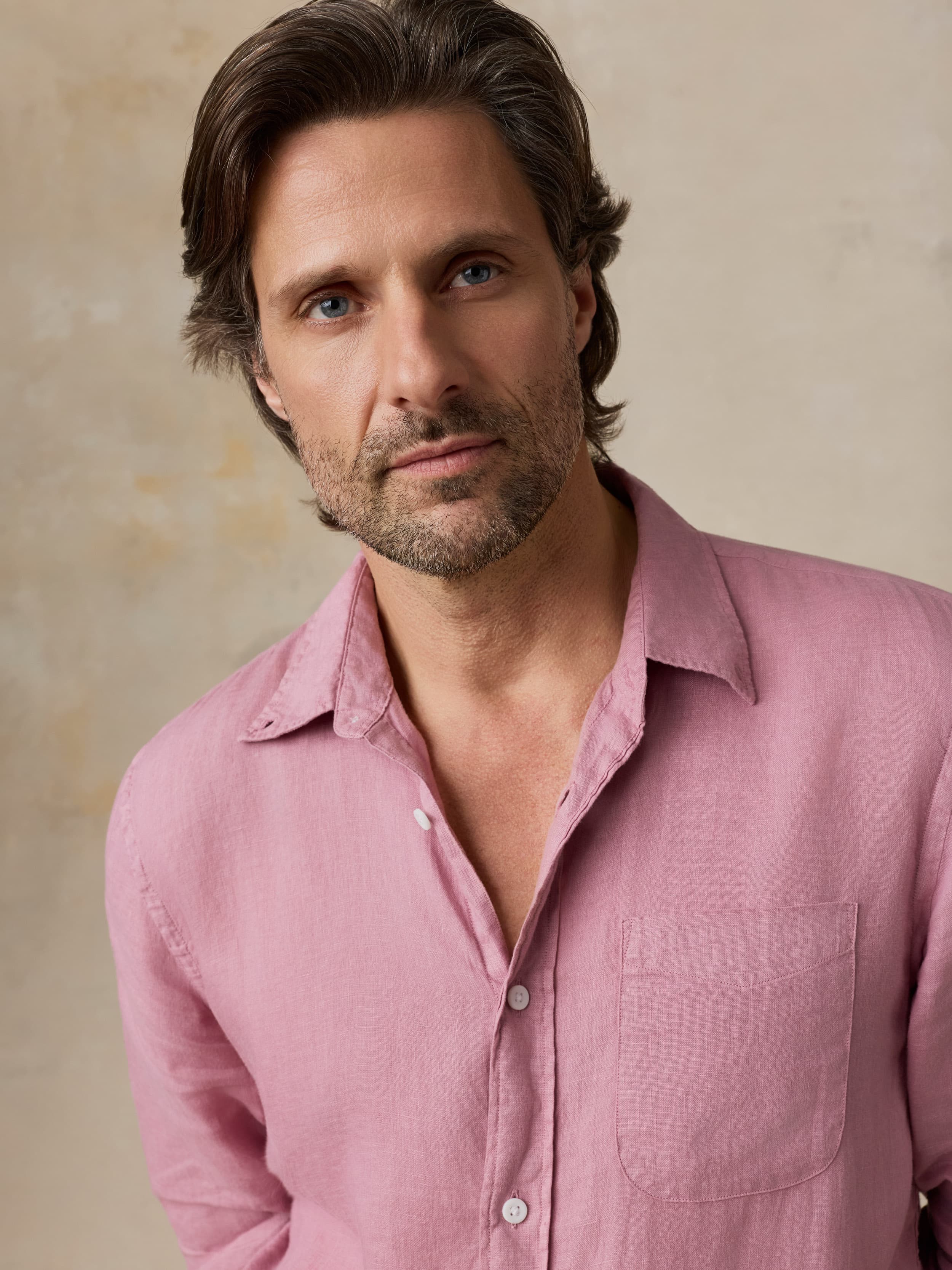 Sunwashed Linen Shirt - Berry | Faherty Brand