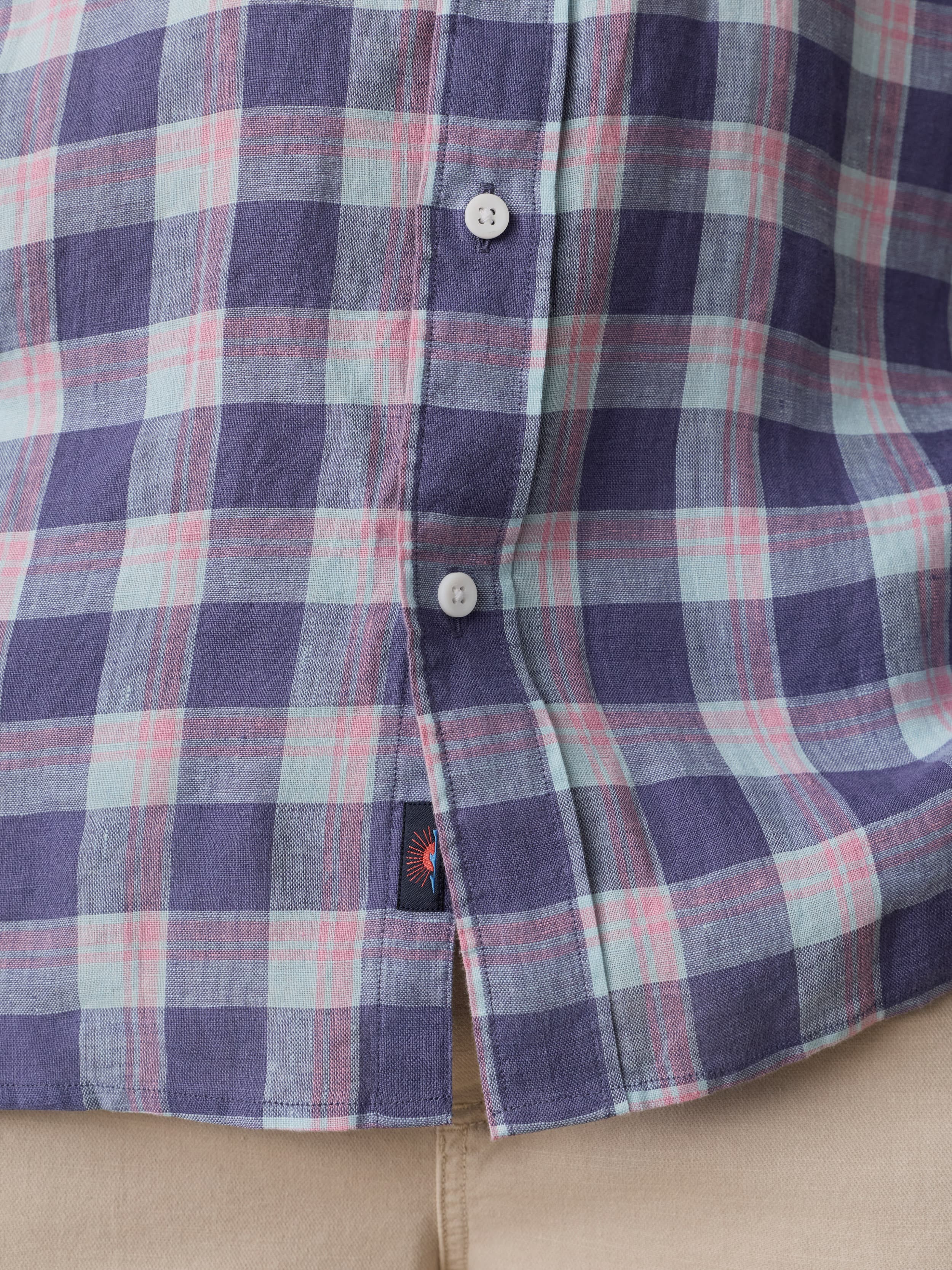 Sunwashed Linen Shirt - Coastal Lake Plaid | Faherty Brand