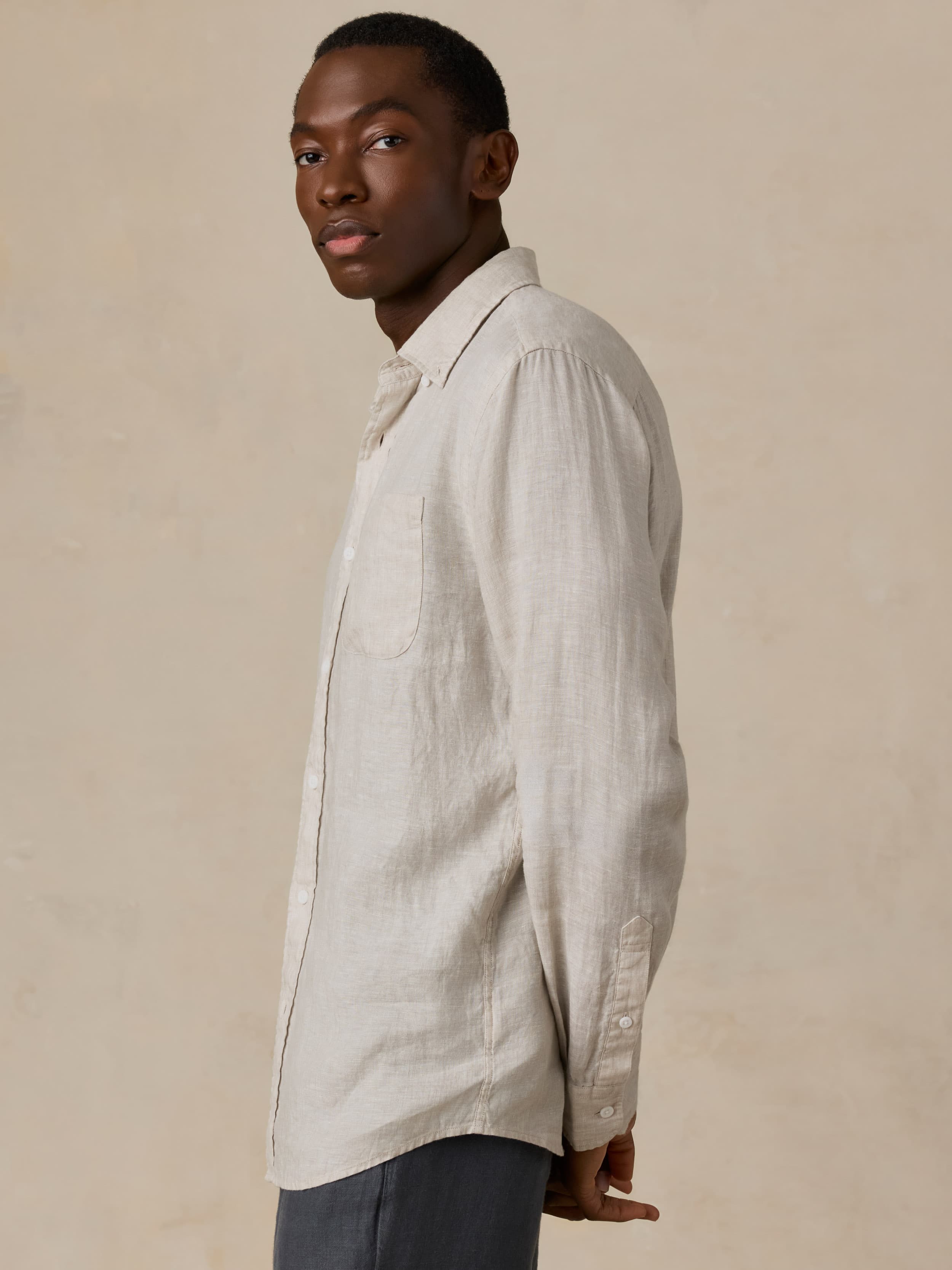 Sunwashed Linen Shirt - Castle Stone | Faherty Brand