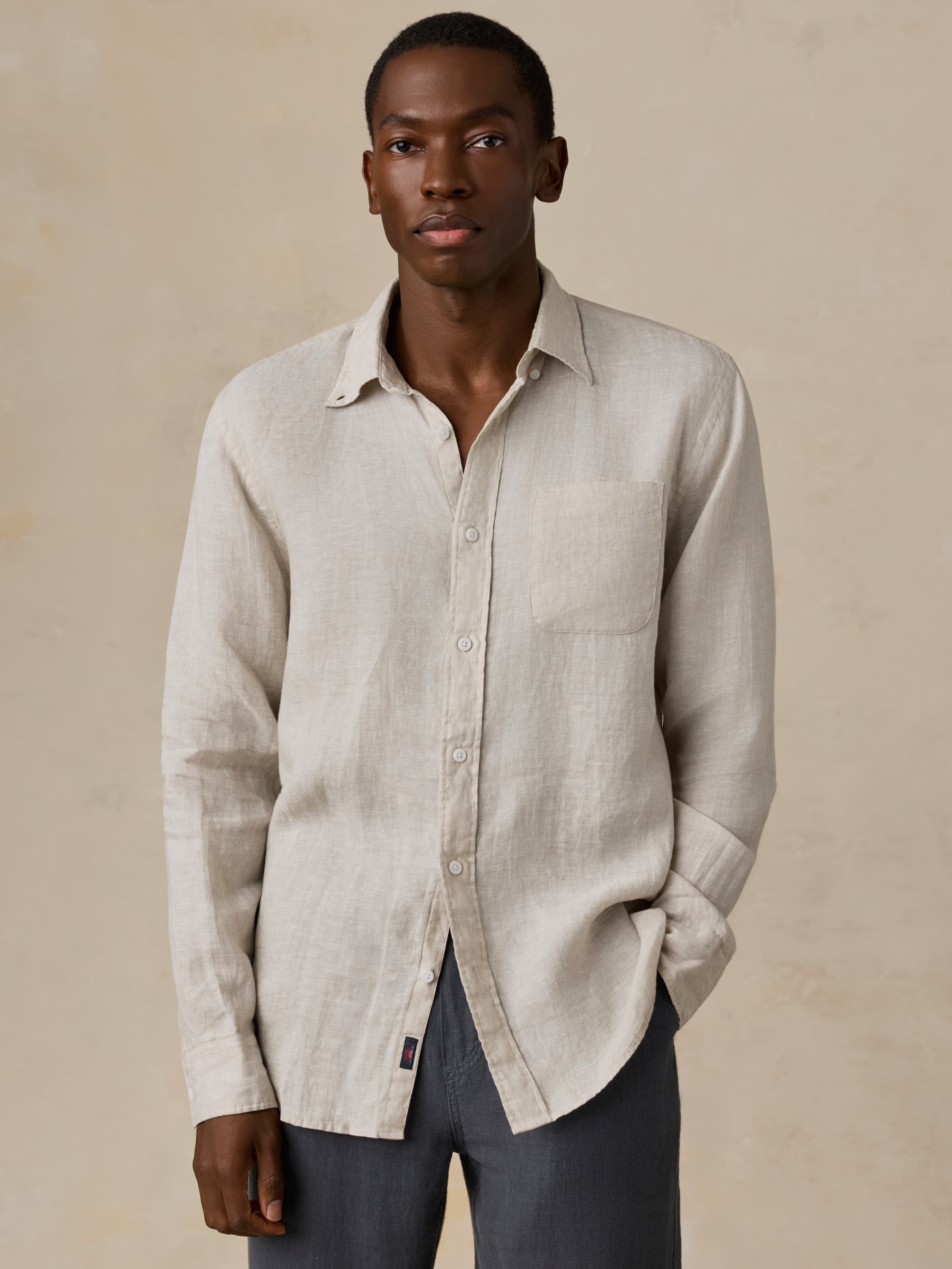 Sunwashed Linen Shirt - Castle Stone | Faherty Brand