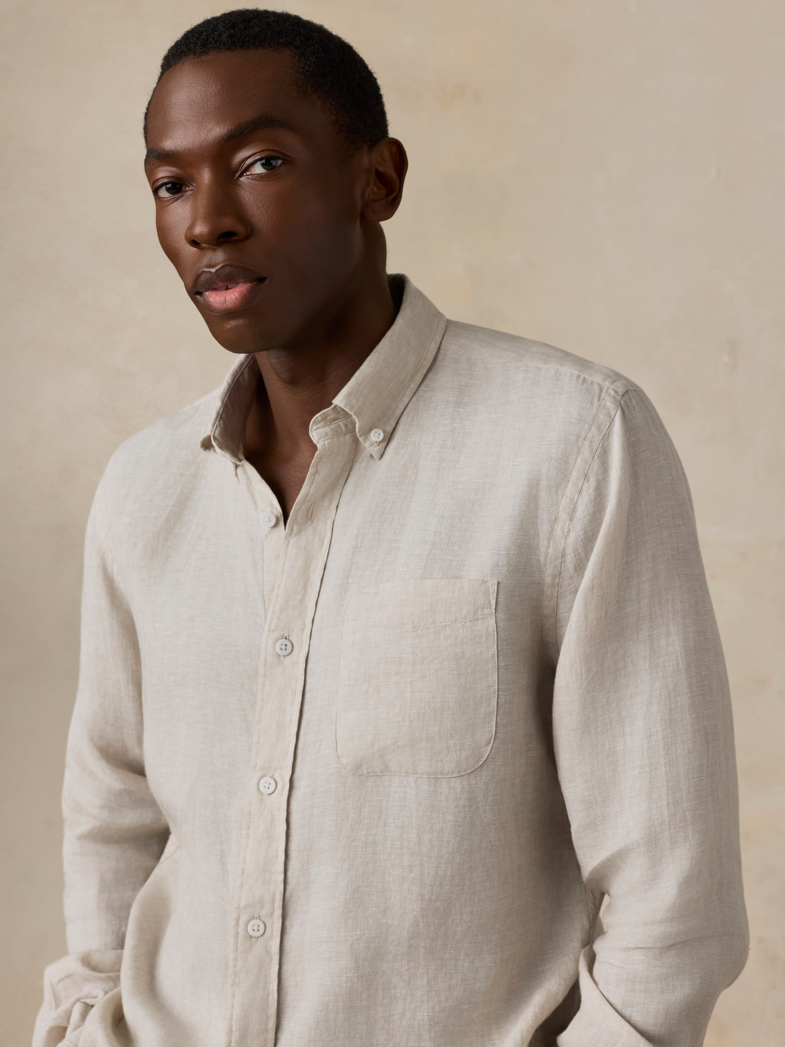 Sunwashed Linen Shirt - Castle Stone | Faherty Brand