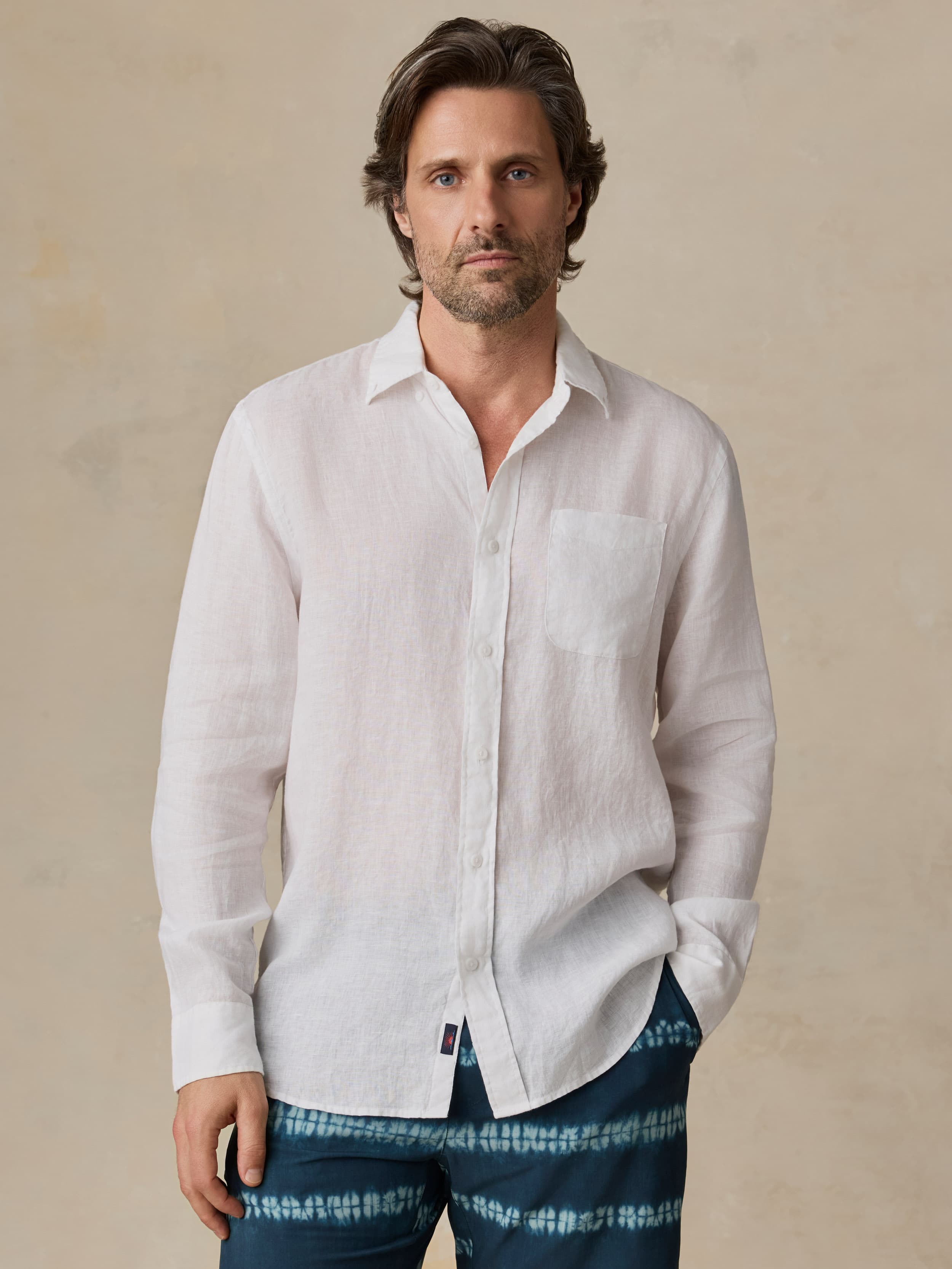 Sunwashed Linen Shirt - Pure White | Faherty Brand