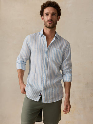 Sunwashed Linen Shirt - Blue Island Stripe
