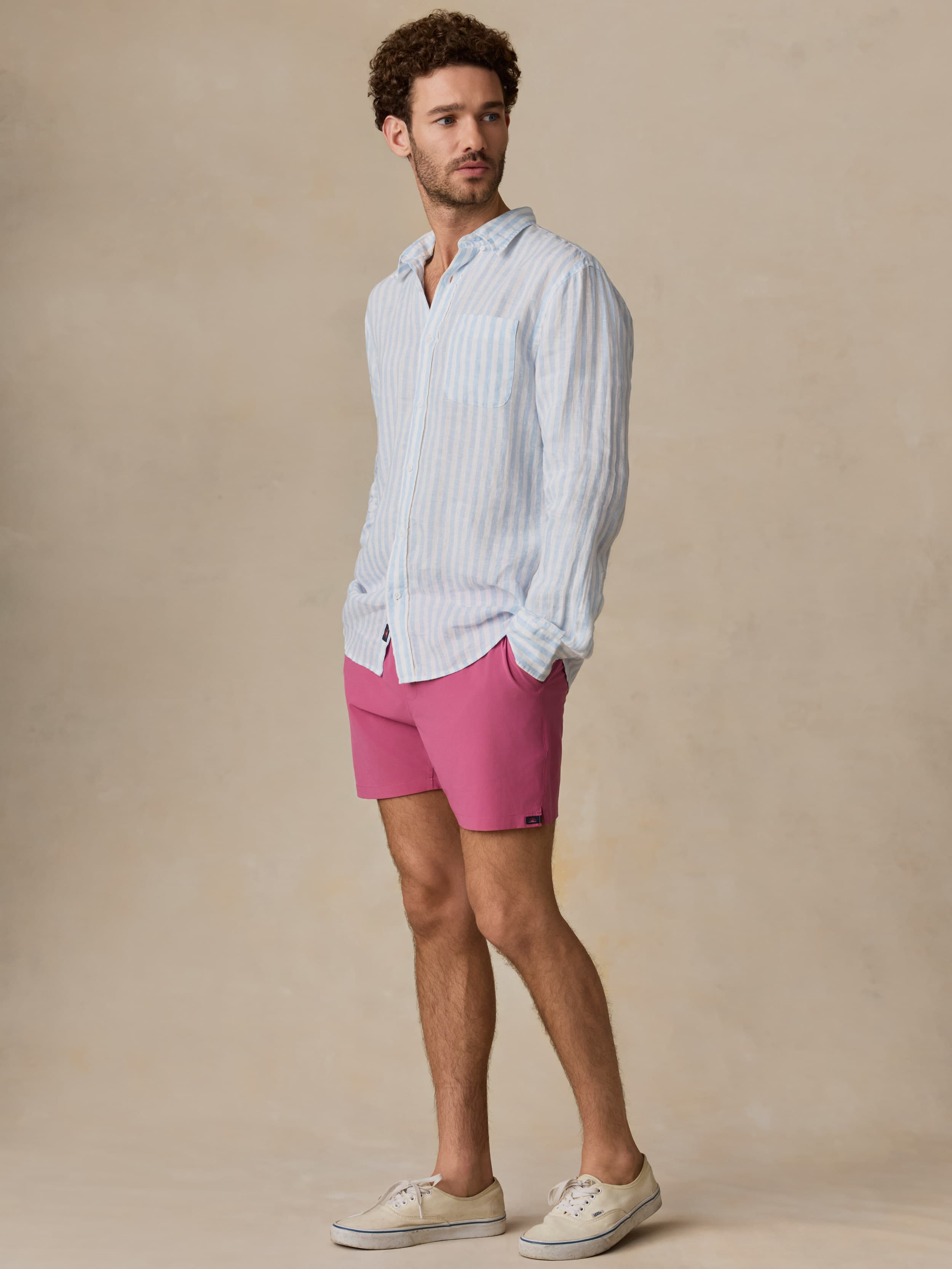 Sunwashed Linen Shirt - Blue Island Stripe | Faherty Brand