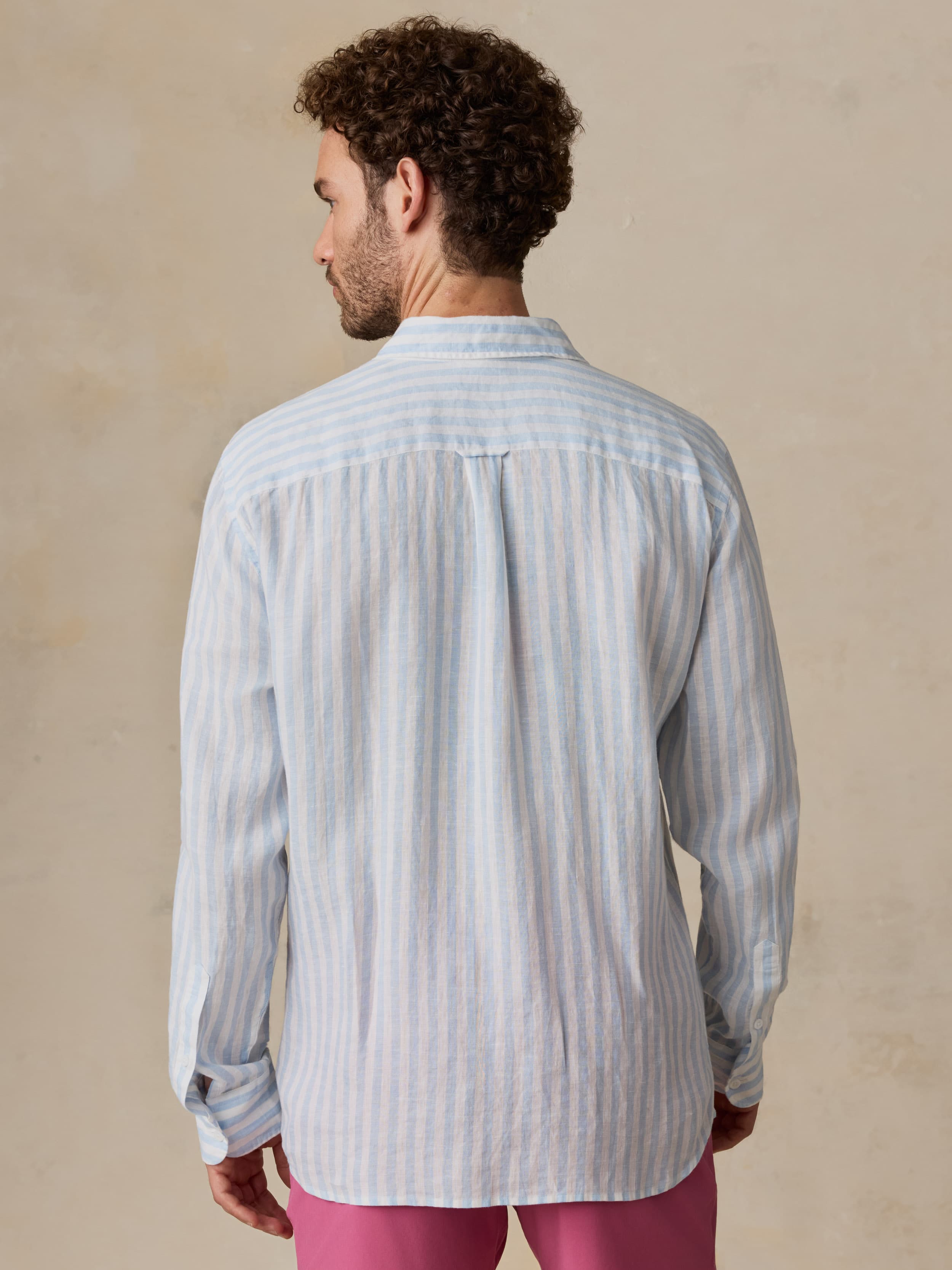 Sunwashed Linen Shirt - Blue Island Stripe | Faherty Brand