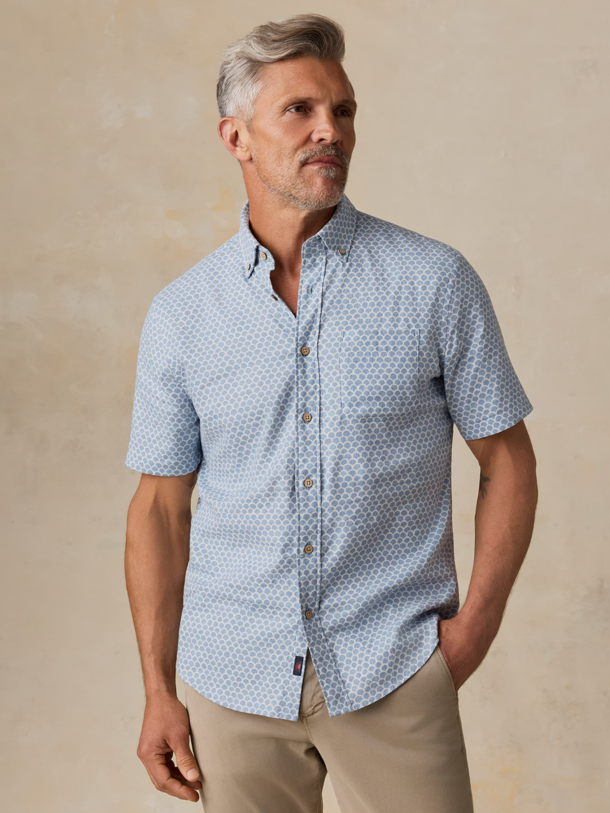 Short-Sleeve Breeze Shirt - Fishscale Redux | Faherty Brand
