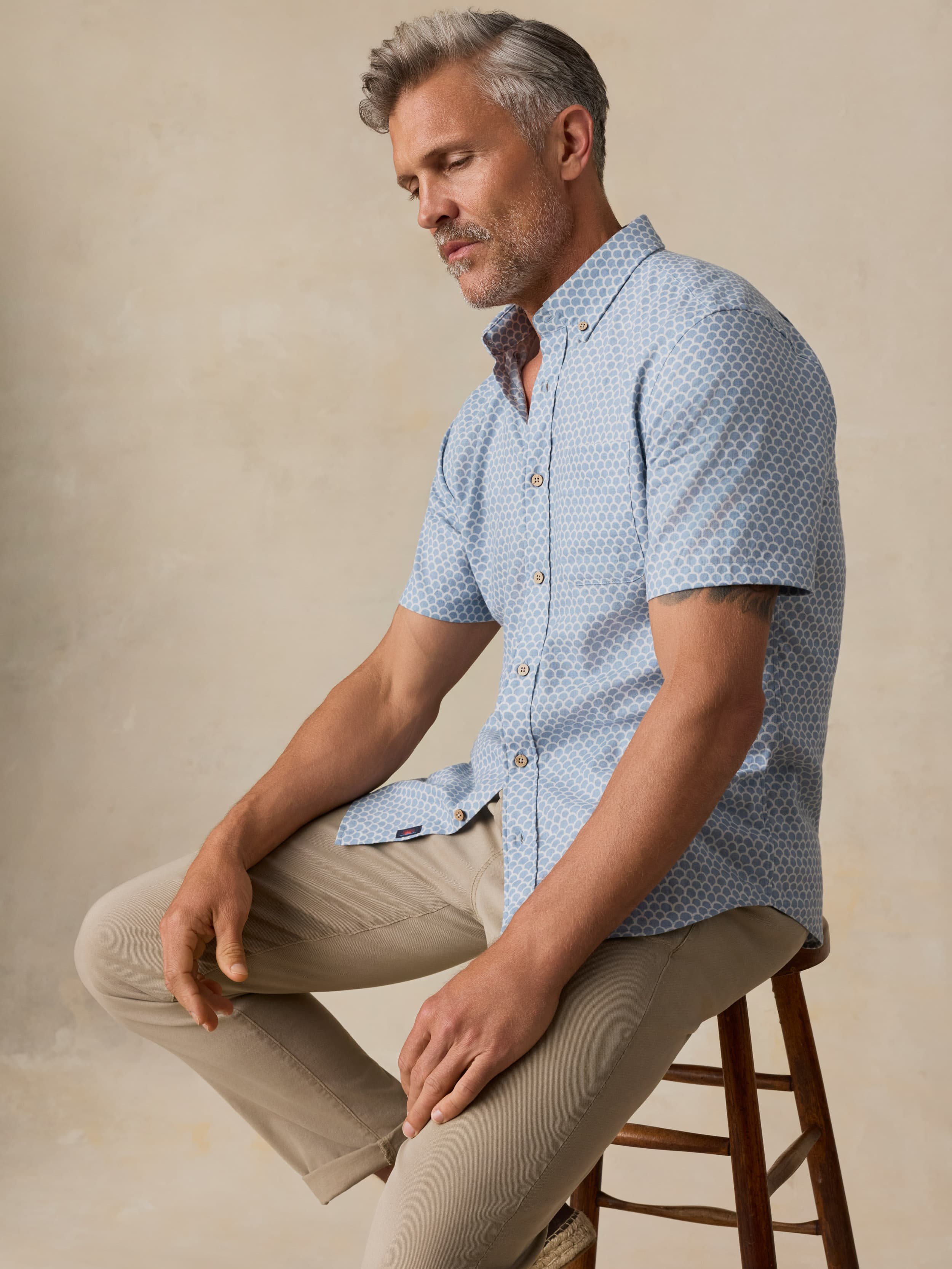 Short-Sleeve Breeze Shirt - Fishscale Redux | Faherty Brand