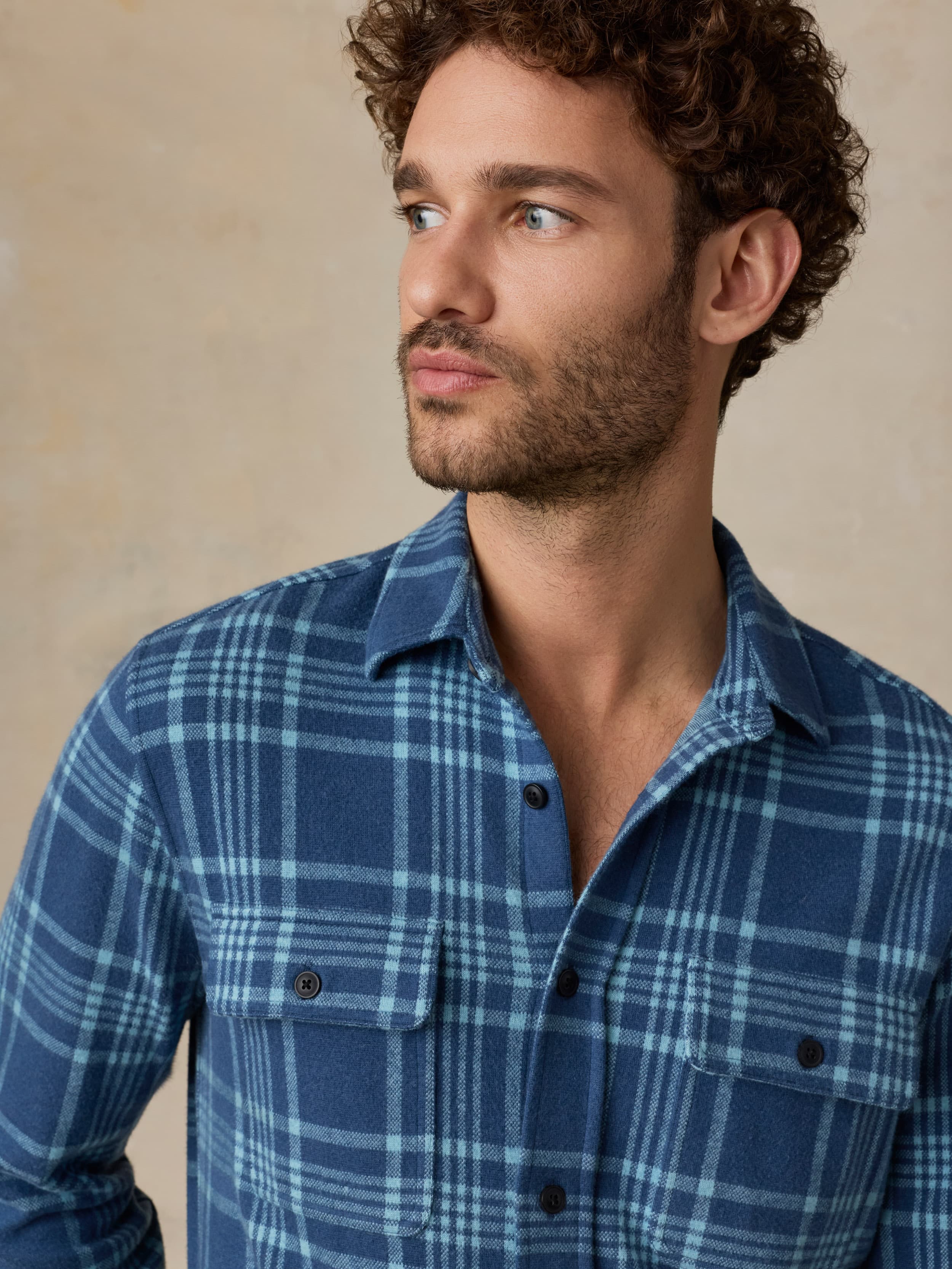 Legend™ Sweater Shirt - Midnight Teal Plaid | Faherty Brand