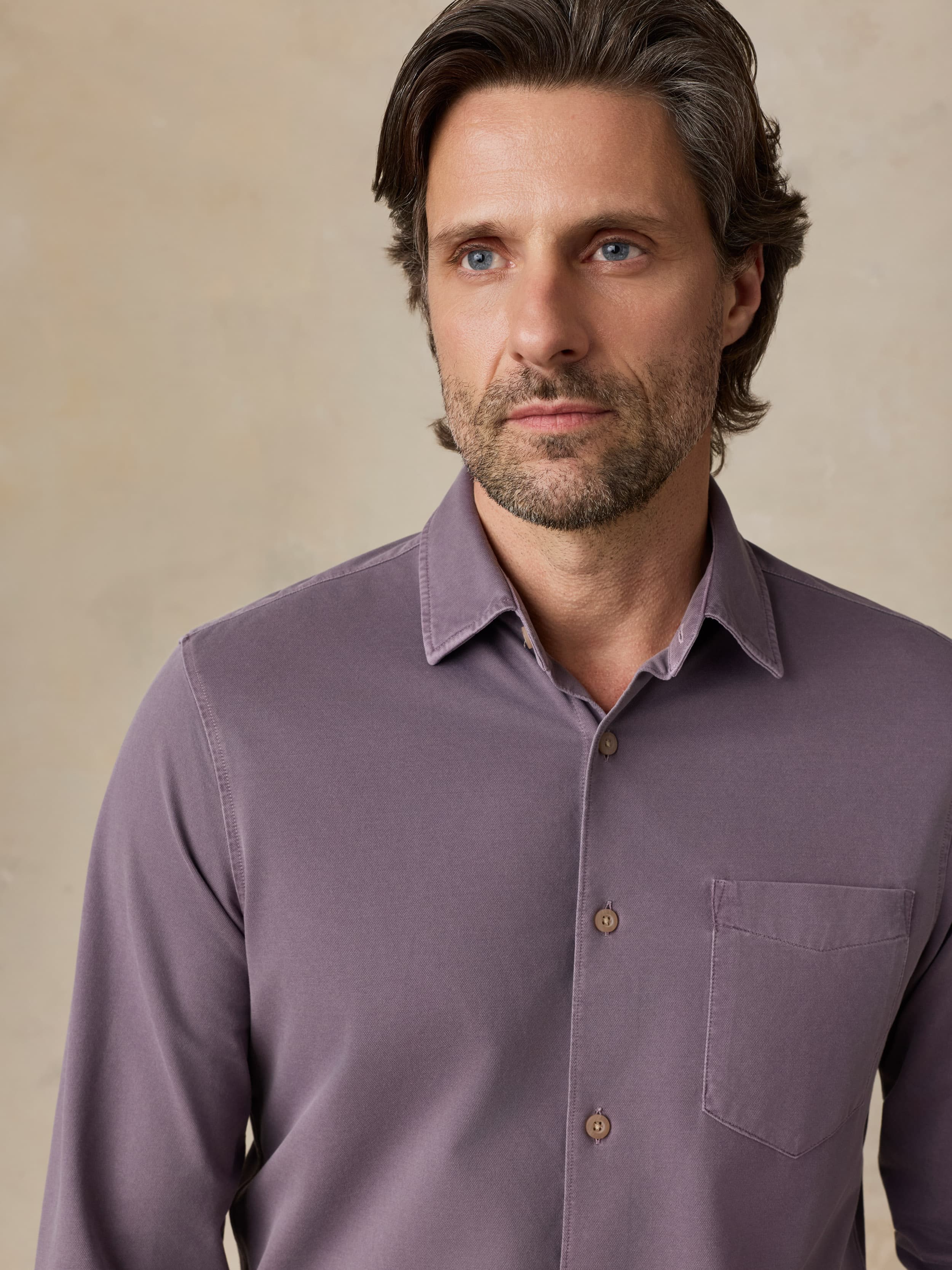 Costa Pique Shirt - Lilac Twilight | Faherty Brand