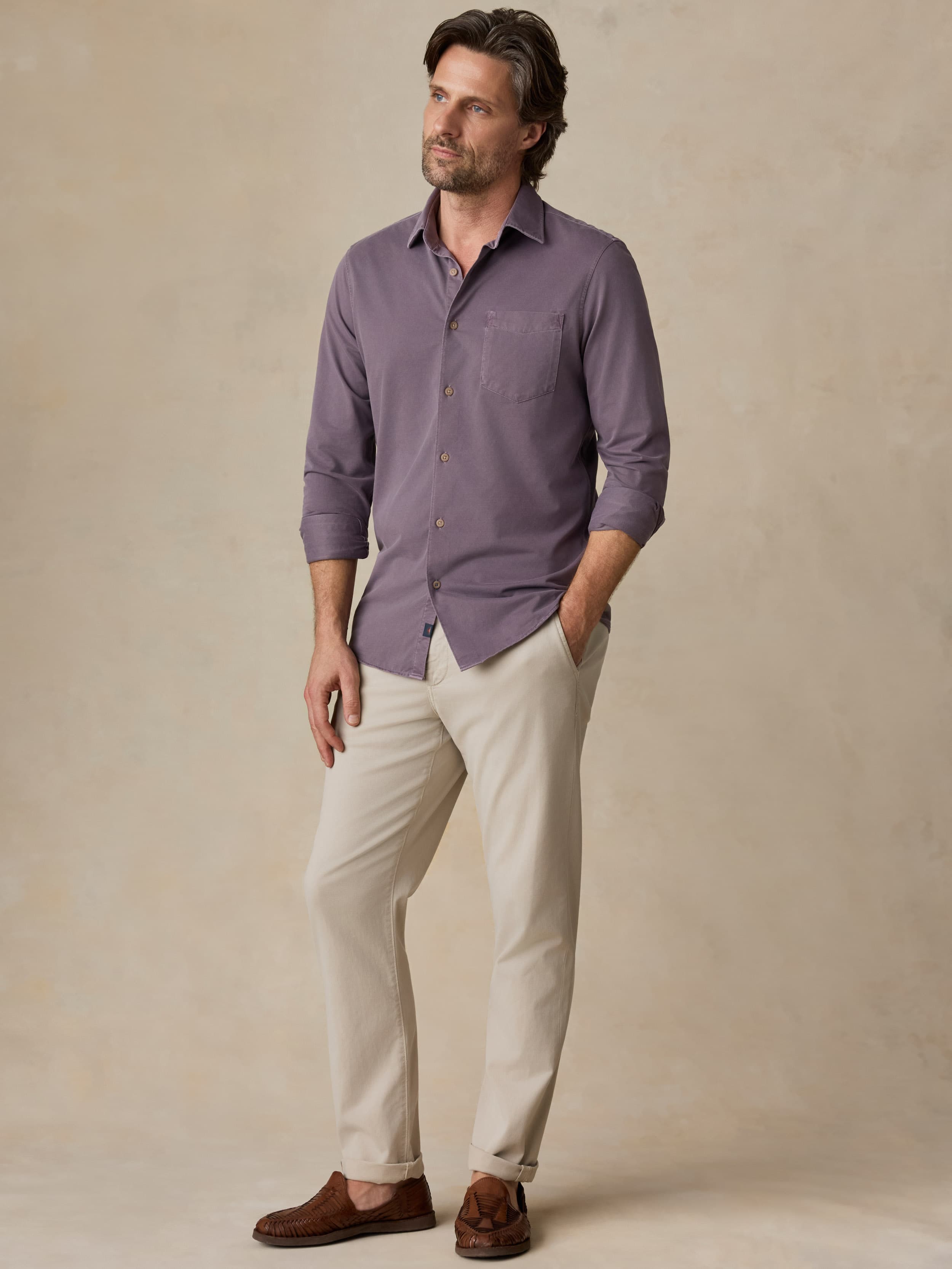 Costa Pique Shirt - Lilac Twilight | Faherty Brand