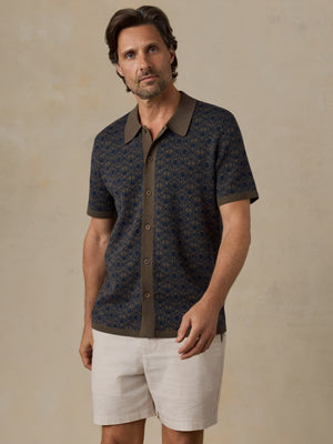 Short-Sleeve Sweater Shirt - Inland Palm Mosaic