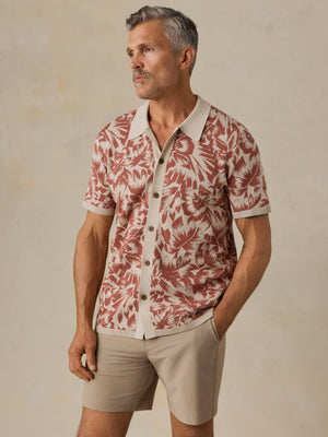 Short-Sleeve Sweater Shirt - Sienna Sky Tropical