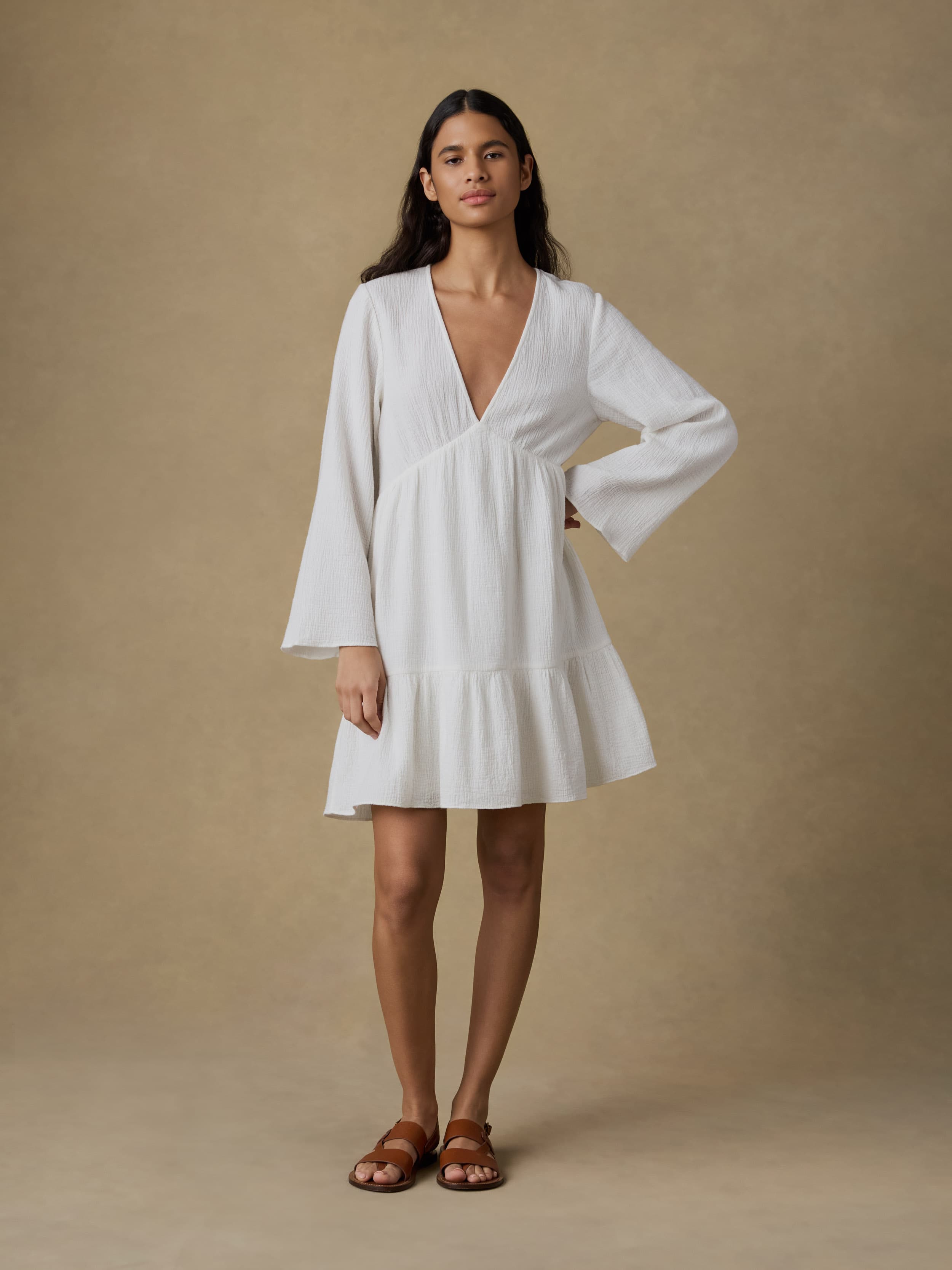 Dune Cotton Gauze Oceana Dress - White | Faherty Brand
