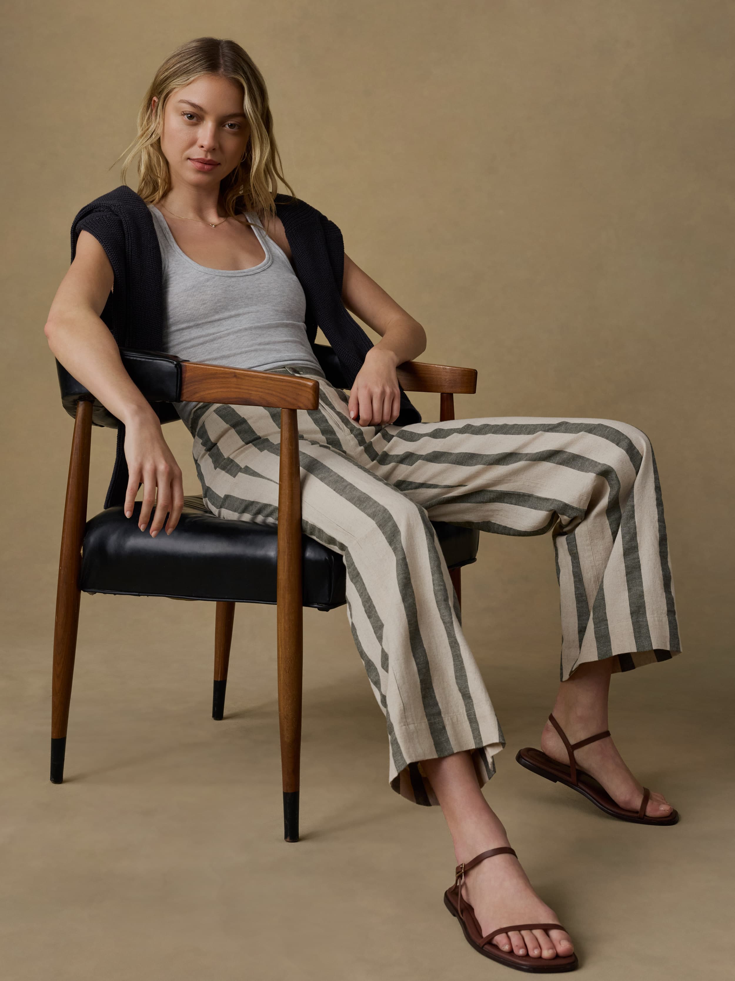 Sun Strider Cotton Linen Pant - Pine Bay Stripe | Faherty Brand