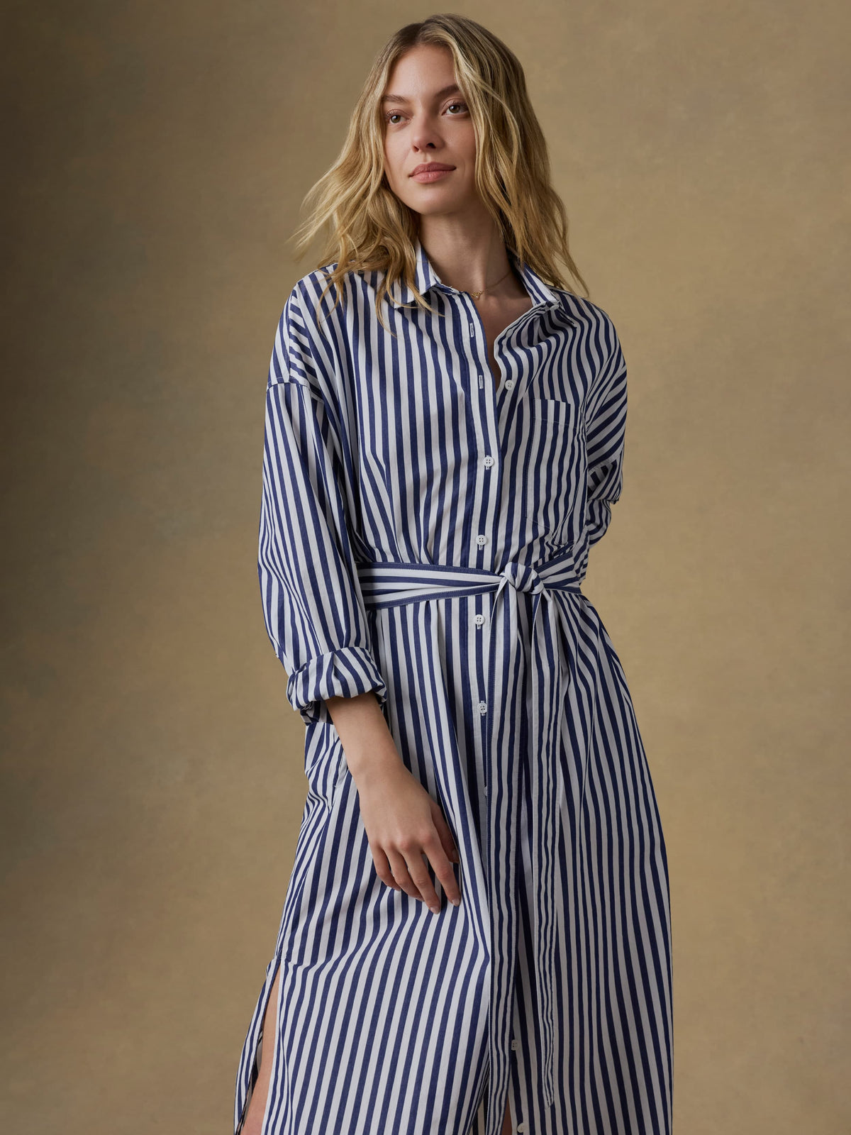  | Coastal Poplin Rio Shirtdress - Seaside Stripe | Faherty Brand, image 7 of 8
