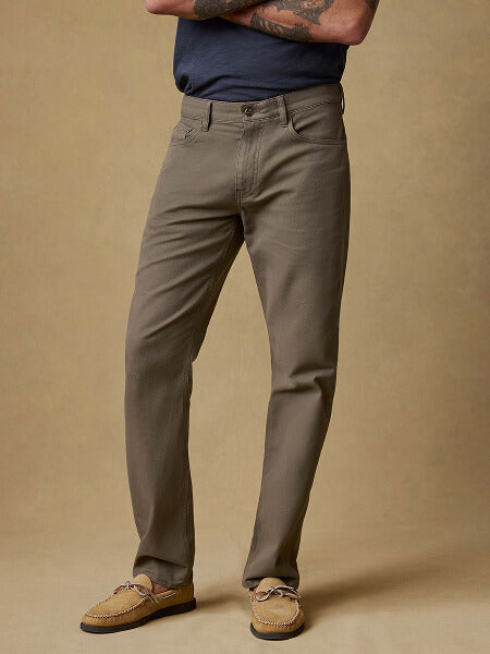 Lower half of model wearing twill pants