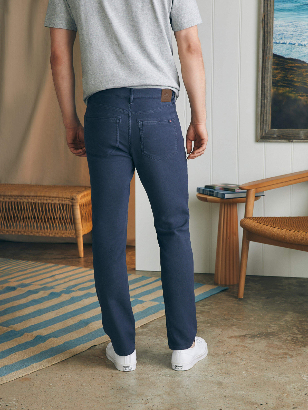 Stretch Terry 5-Pocket Pant - Navy, image 3 of 5