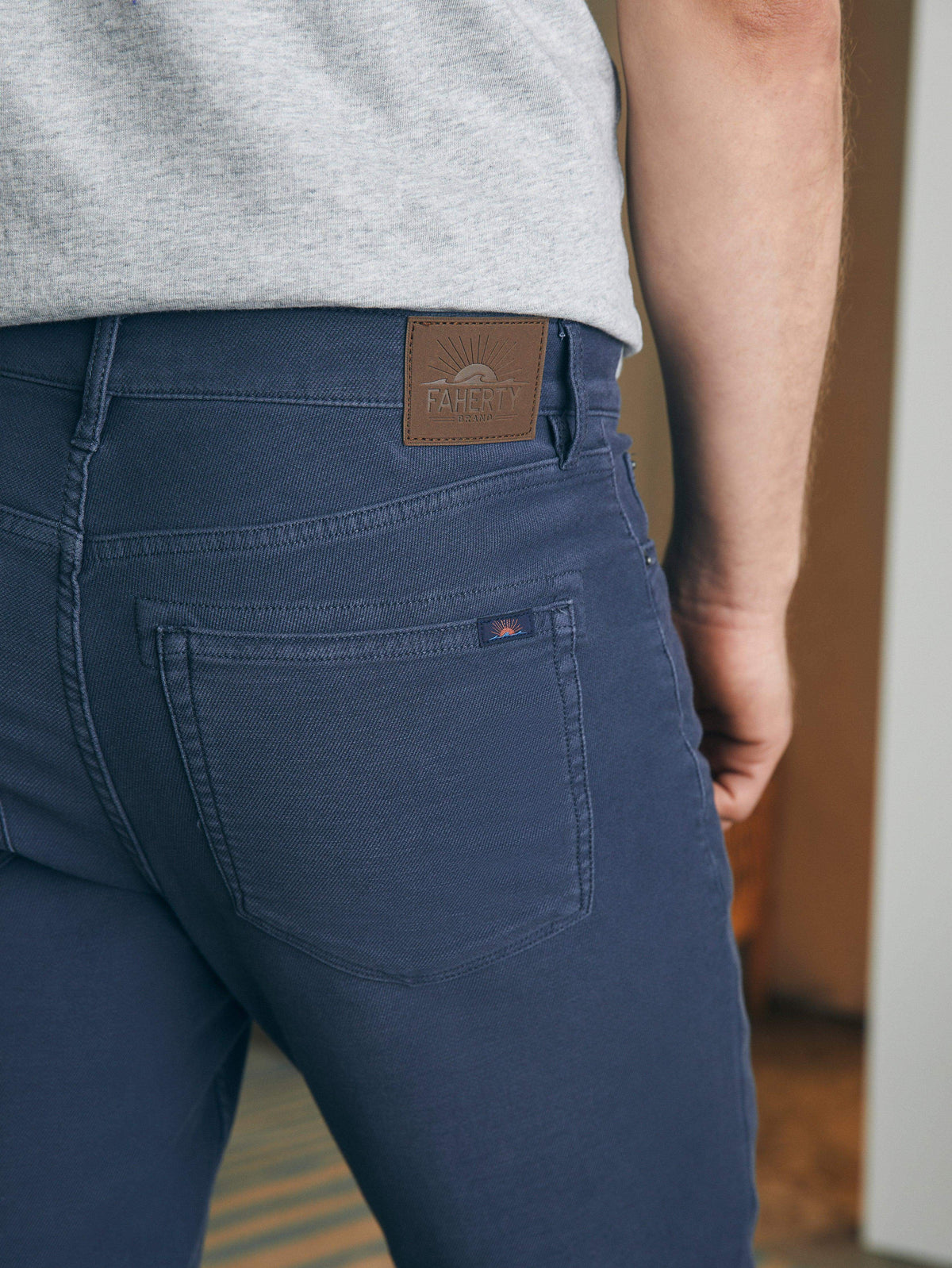 Stretch Terry 5-Pocket Pant - Navy, image 4 of 5