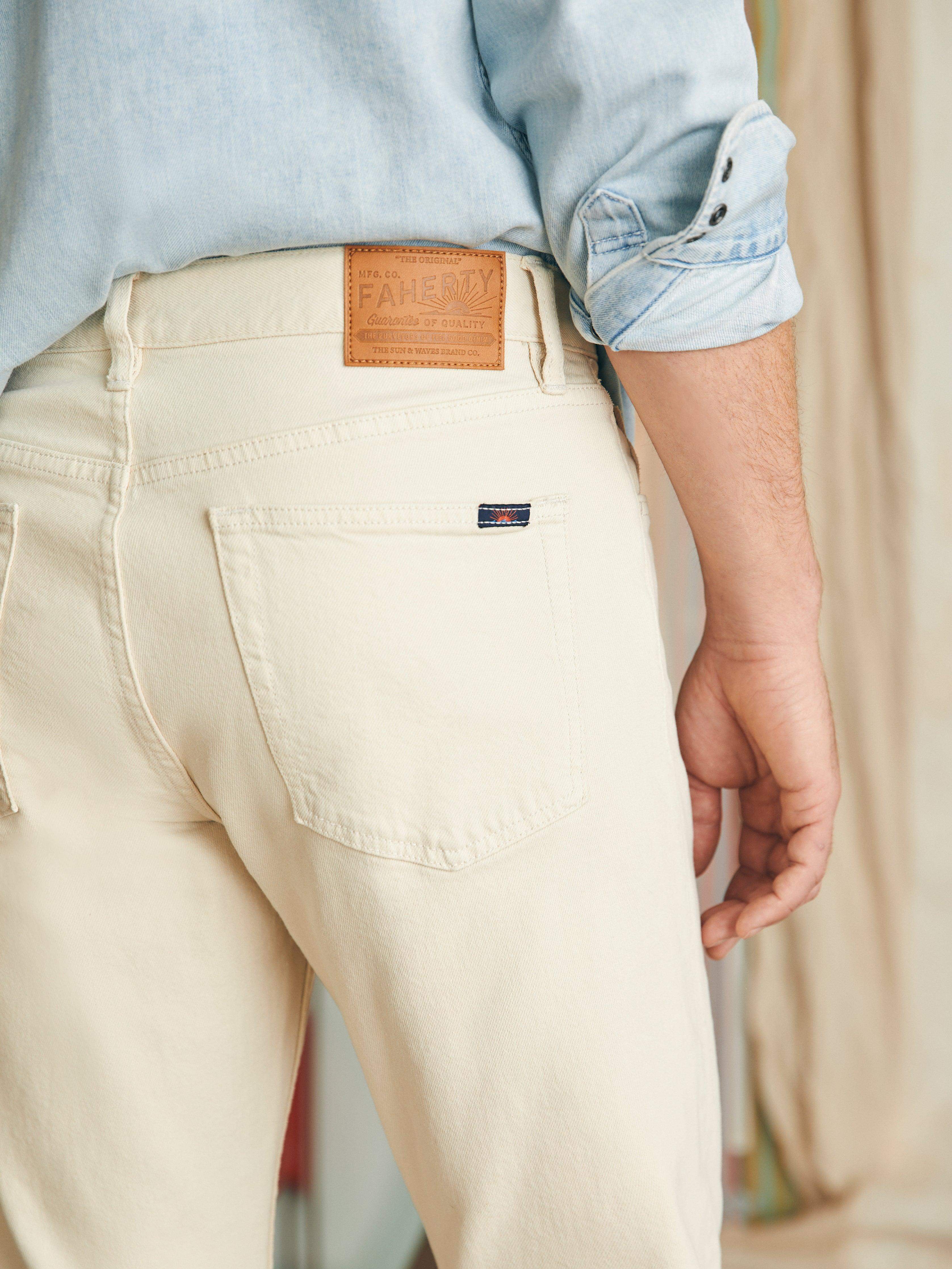 Slim Straight Denim (34") - Stone | Faherty Brand