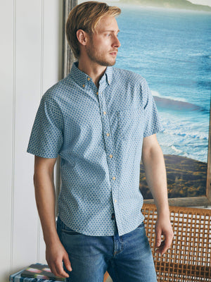 Short-Sleeve Stretch Playa Shirt - Fish Scale Redux