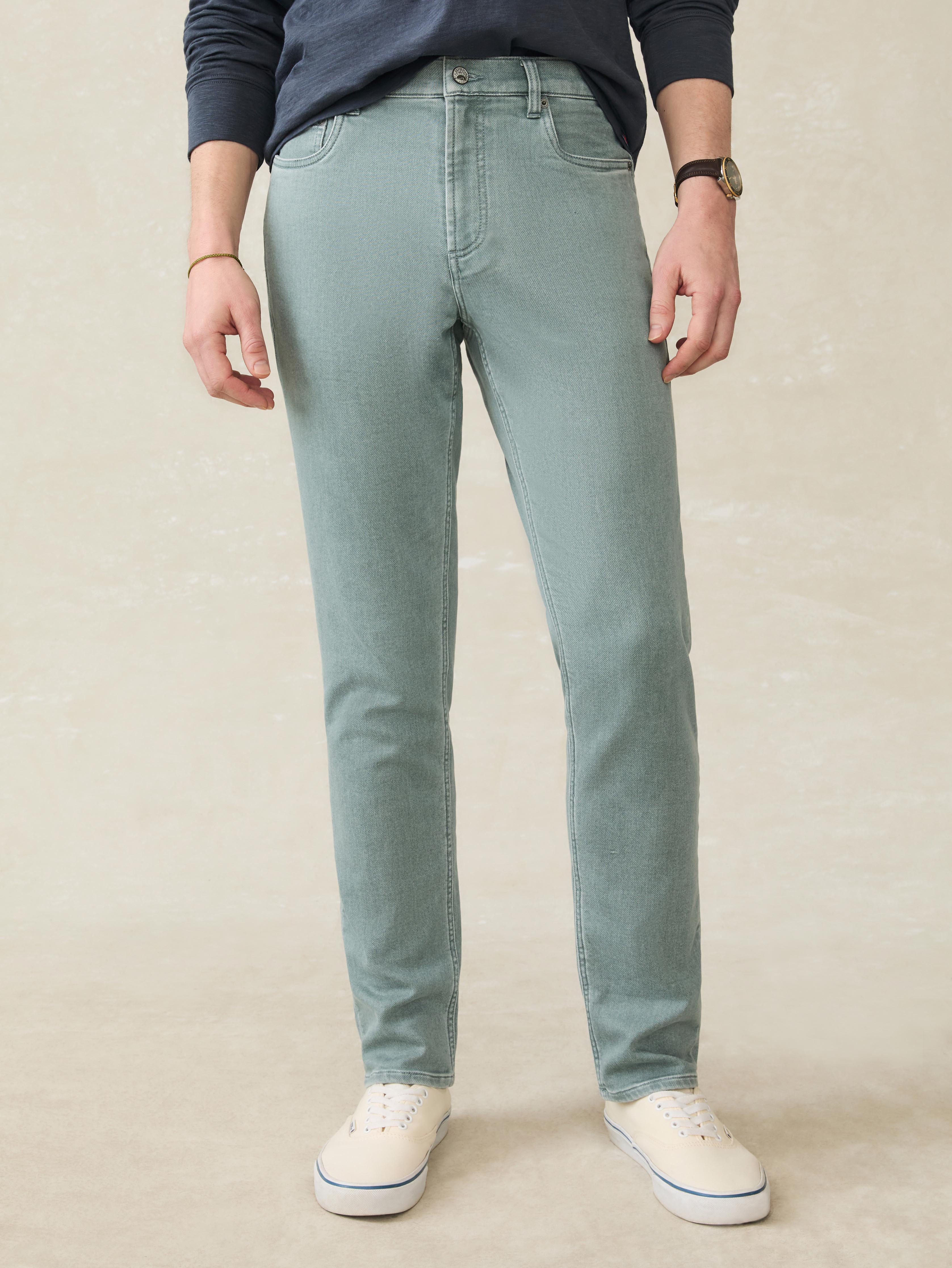 Stretch Terry 5-Pocket Pant - Ocean Glass | Faherty Brand