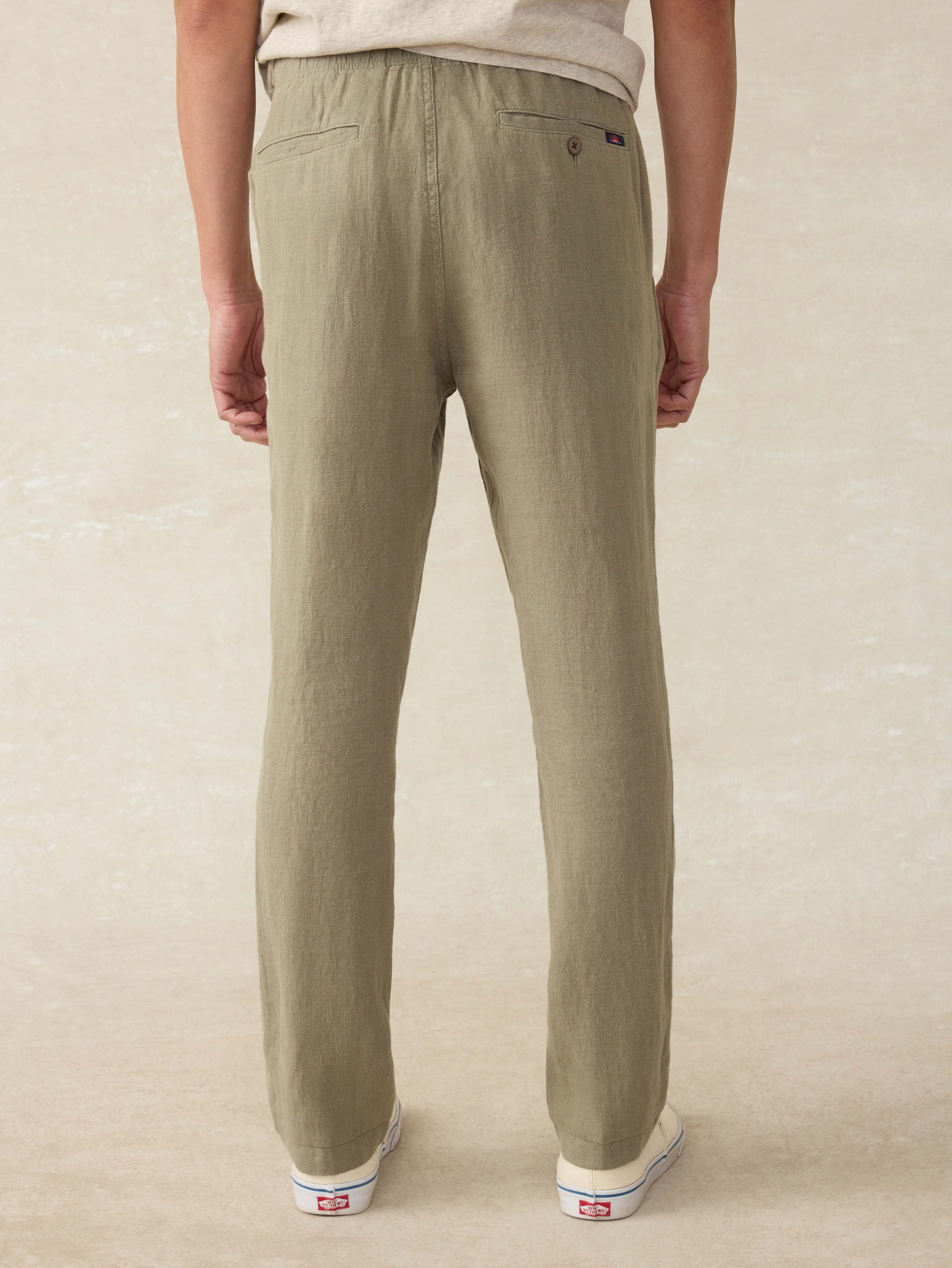 Linen Drawstring Pant - Canyon Olive