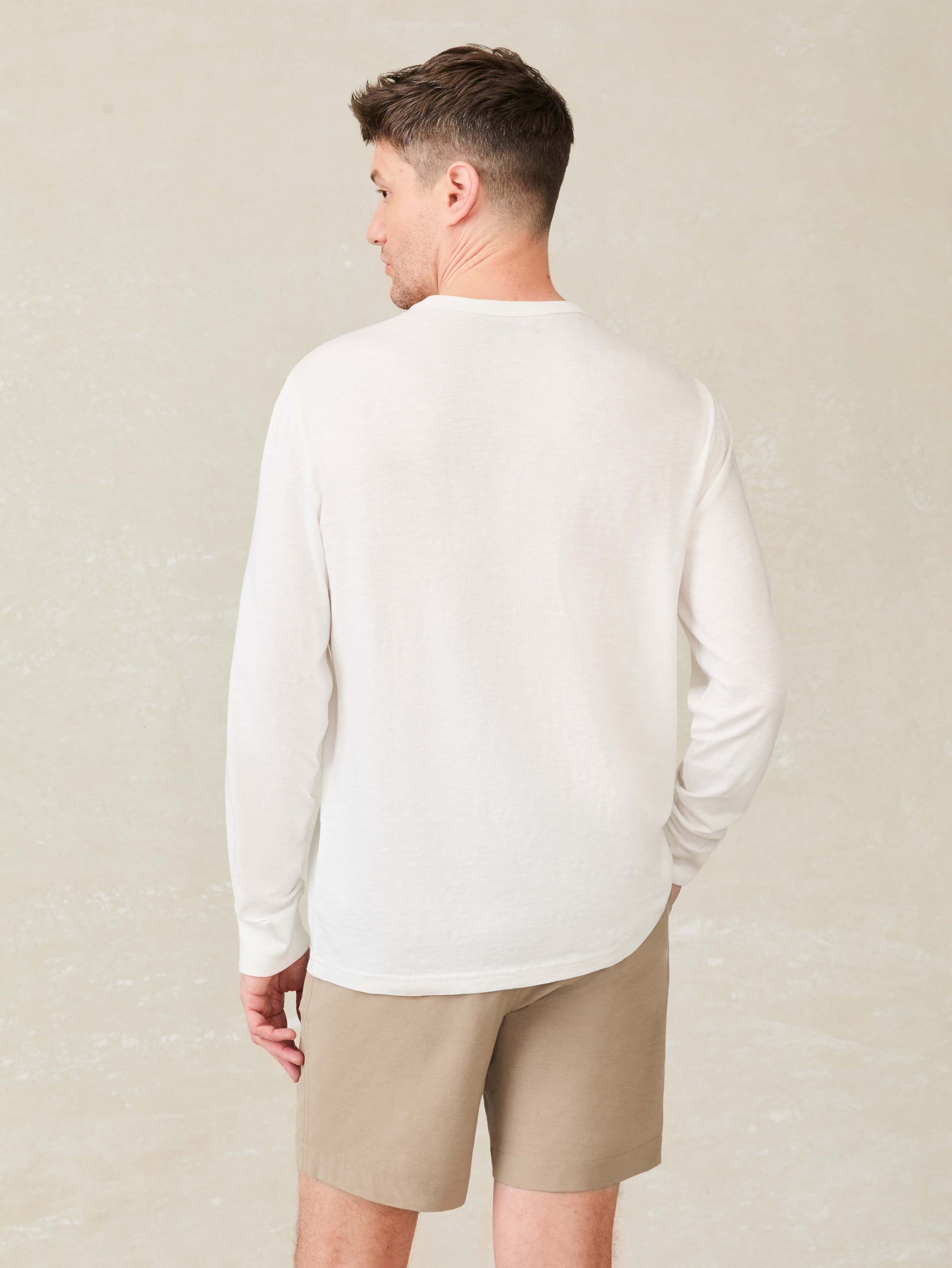 Long-Sleeve Sunwashed Tee - White | Faherty Brand