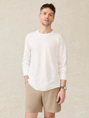 Long-Sleeve Sunwashed Tee - White