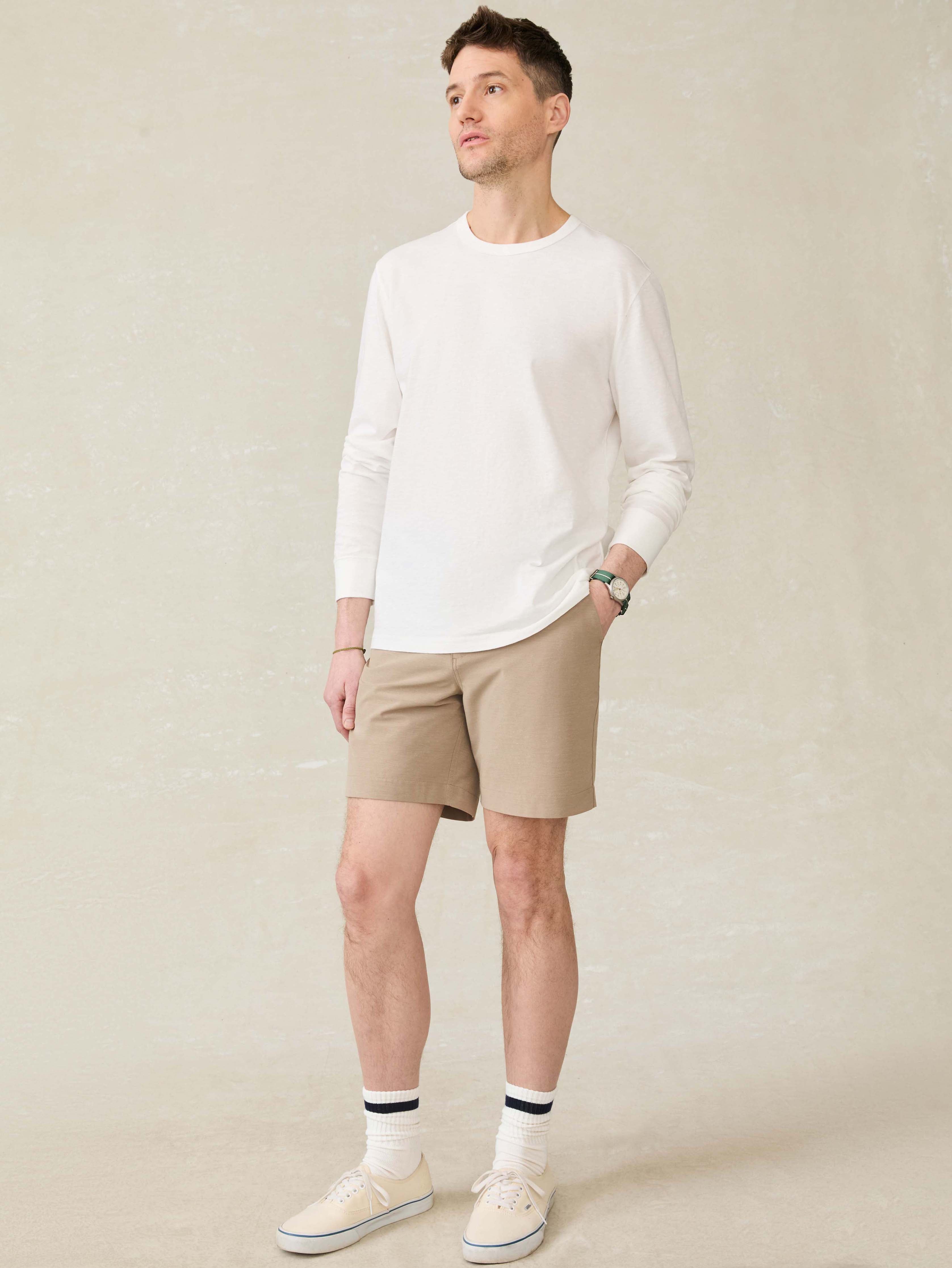 Long-Sleeve Sunwashed Tee - White | Faherty Brand