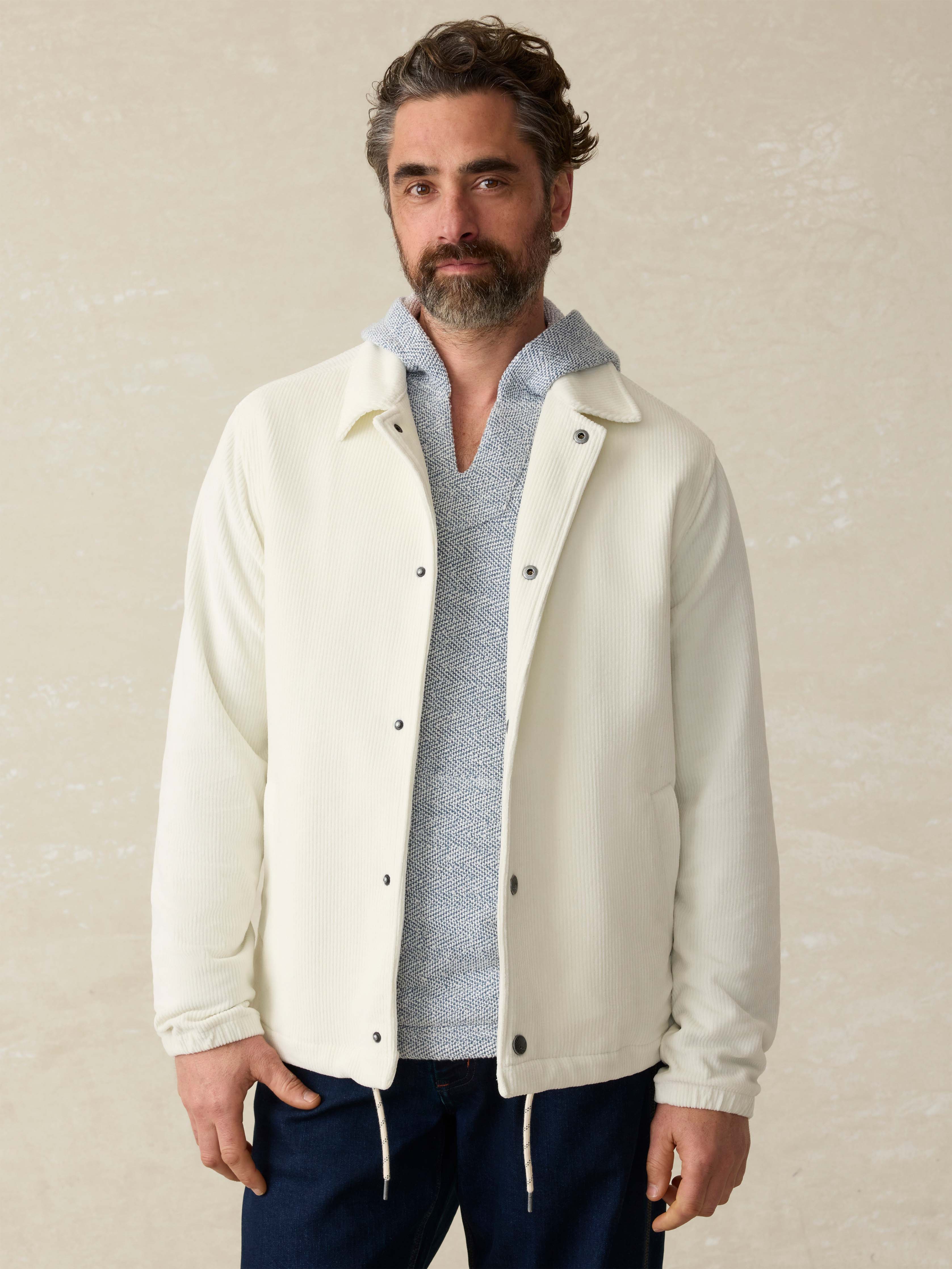 Corduroy Coaches Jacket - Stone | Faherty Brand
