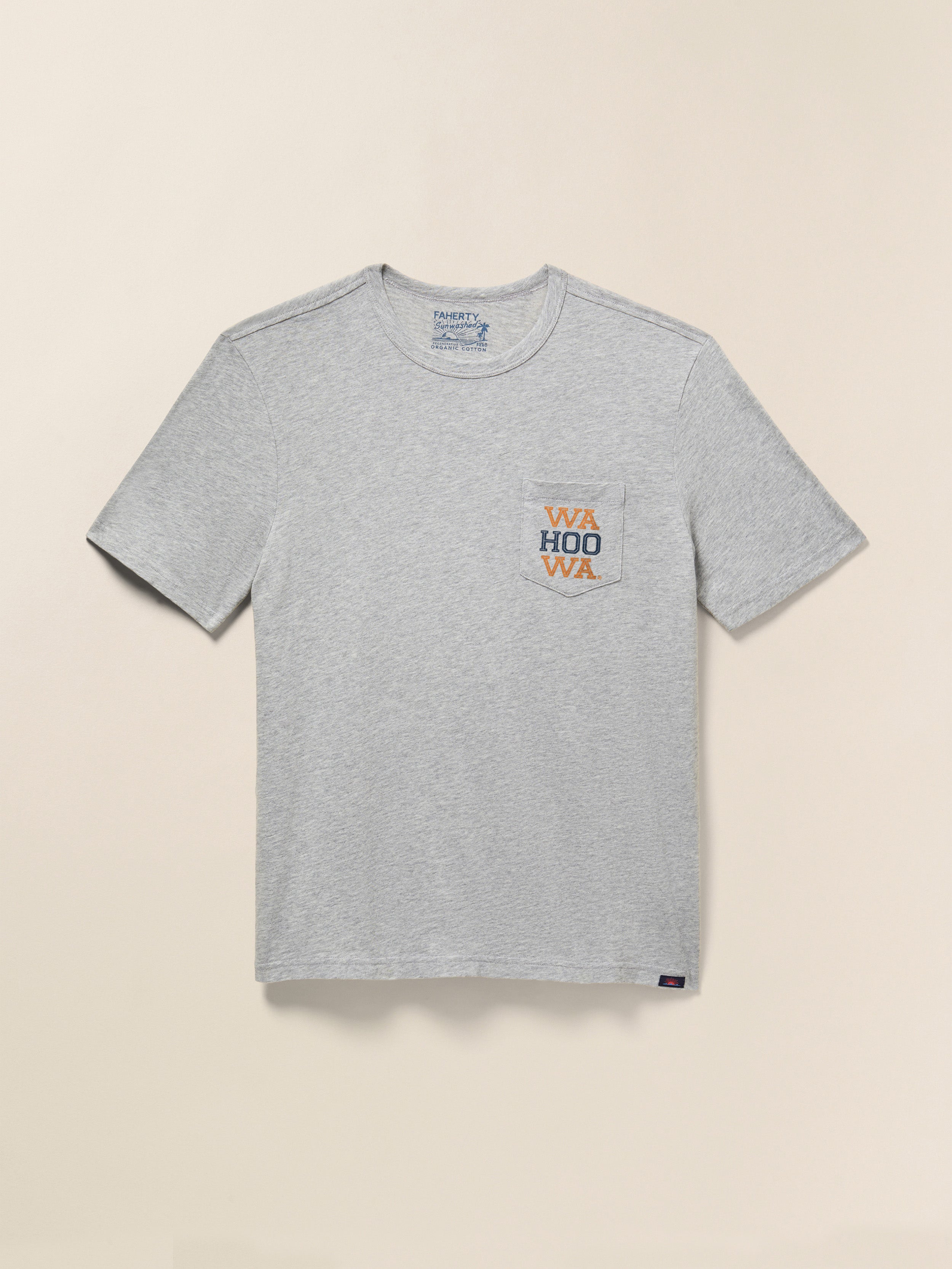 University of Virginia Sunwashed Pocket Tee - Granite Heather | Faherty Brand
