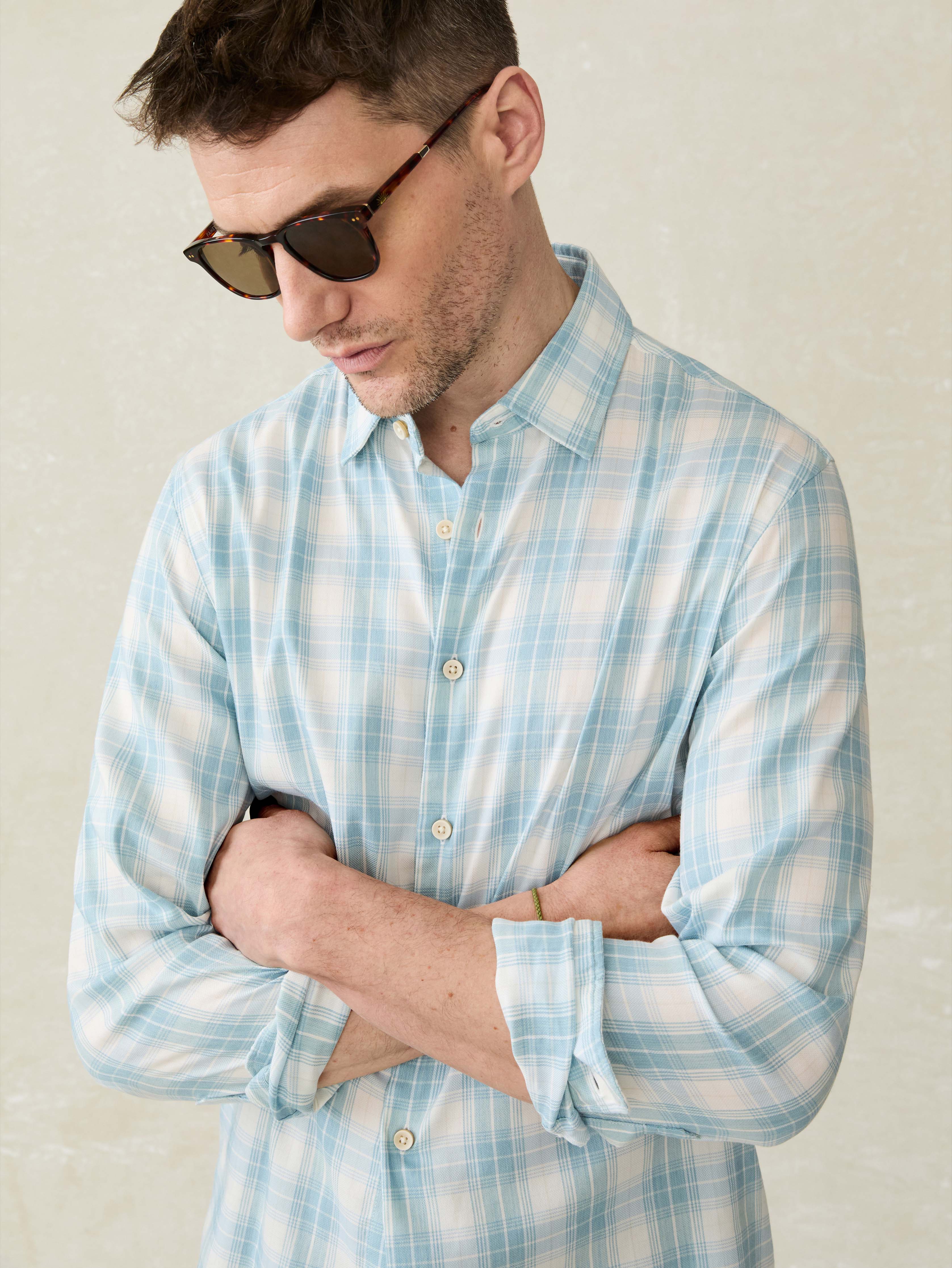 Movement™ Monterey Shirt - Summer Sky Plaid | Faherty Brand