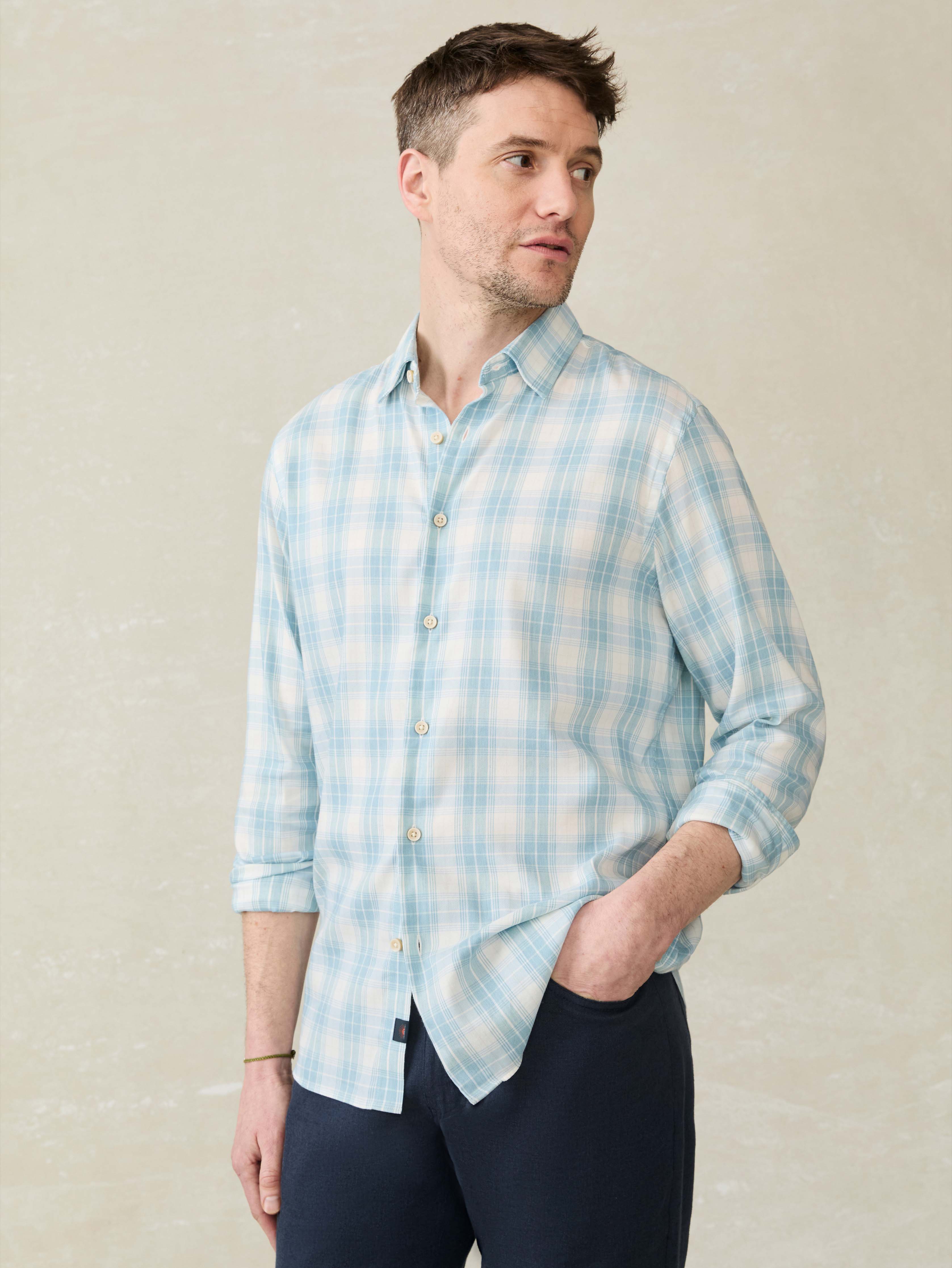 Movement™ Monterey Shirt - Summer Sky Plaid | Faherty Brand