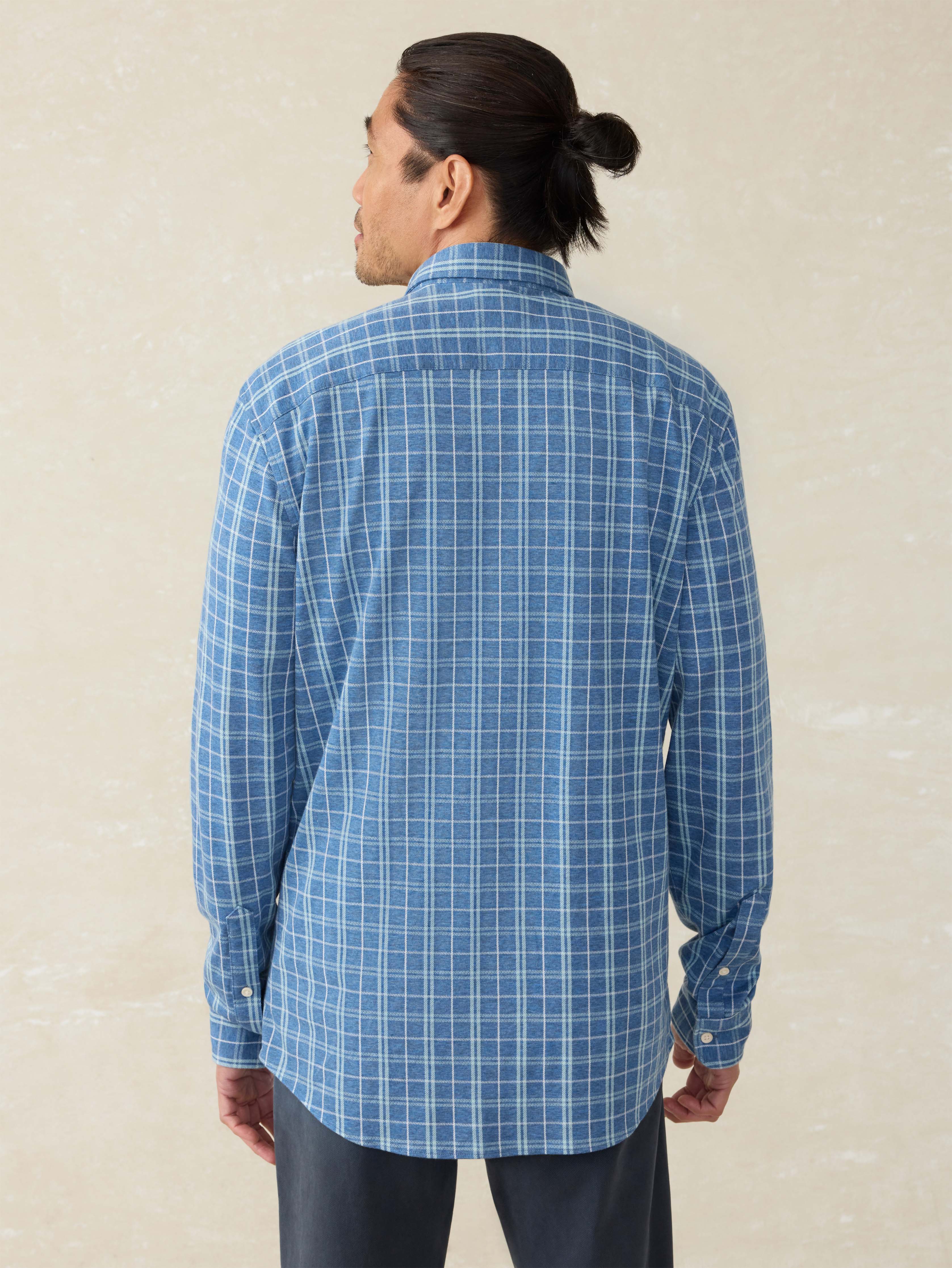 Coastline Knit Shirt - Ocean Sky Plaid | Faherty Brand