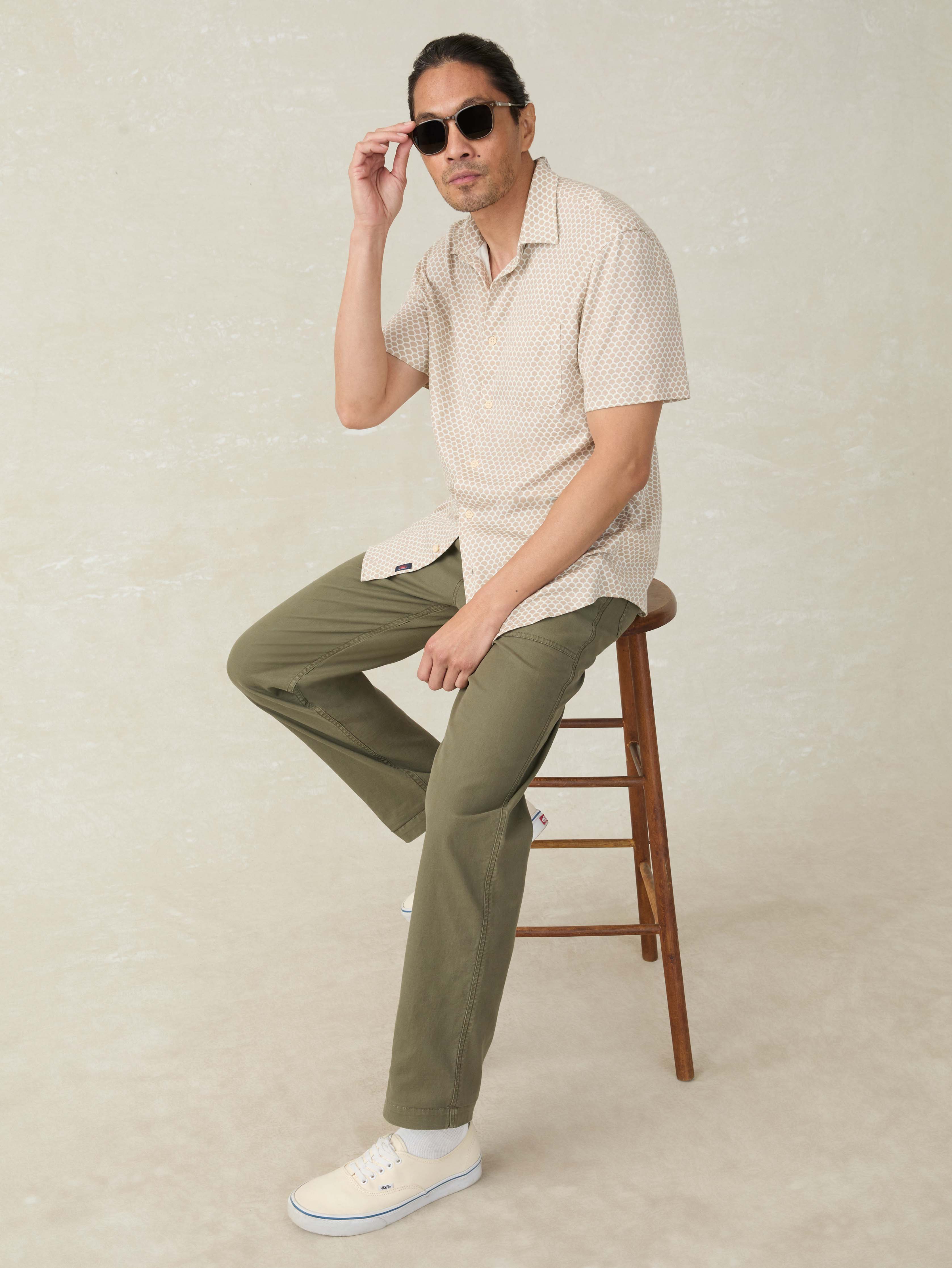 Short-Sleeve Hermosa Shirt - Island Sand Fishscale | Faherty Brand