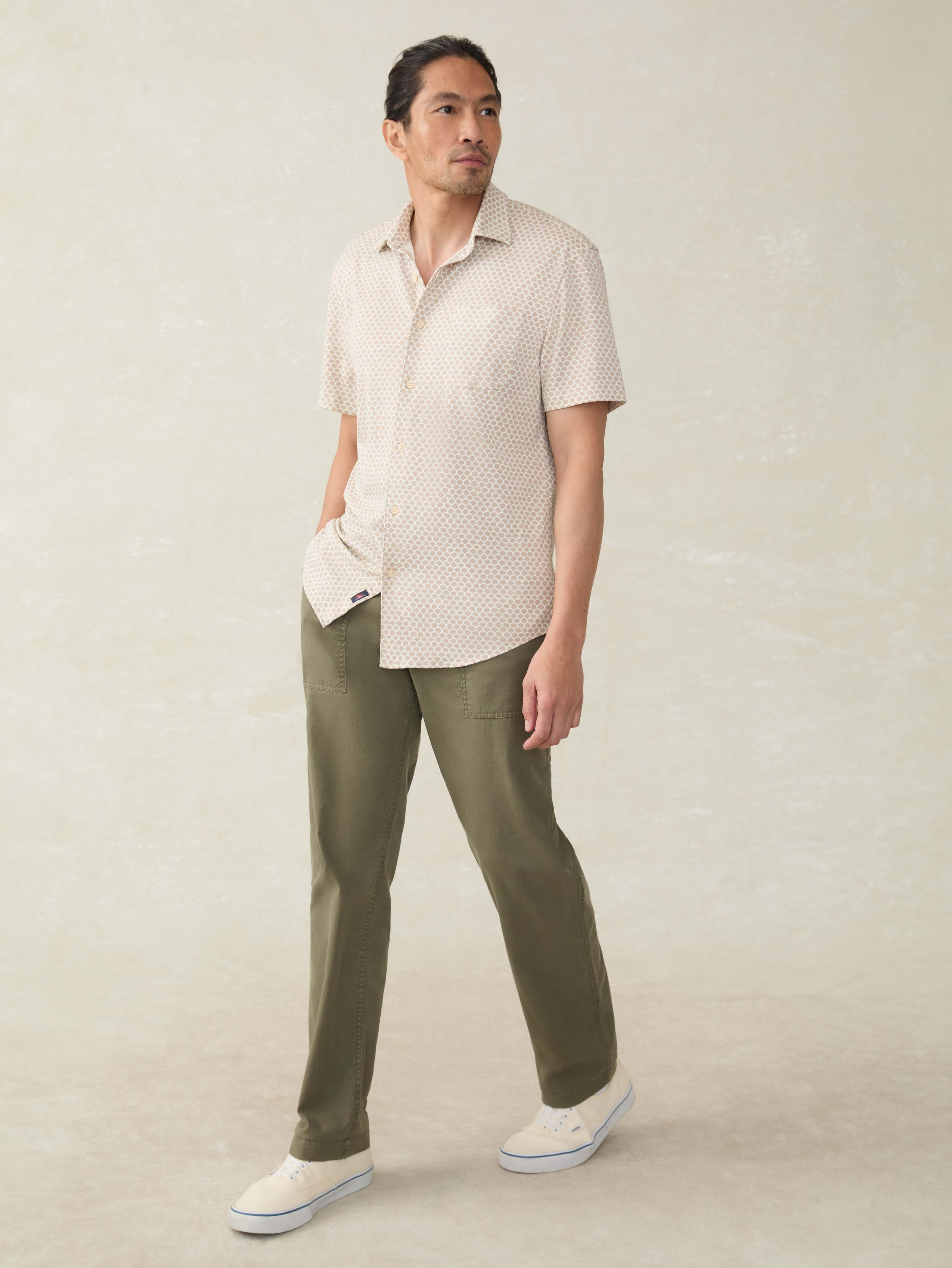 Short-Sleeve Hermosa Shirt - Island Sand Fishscale | Faherty Brand
